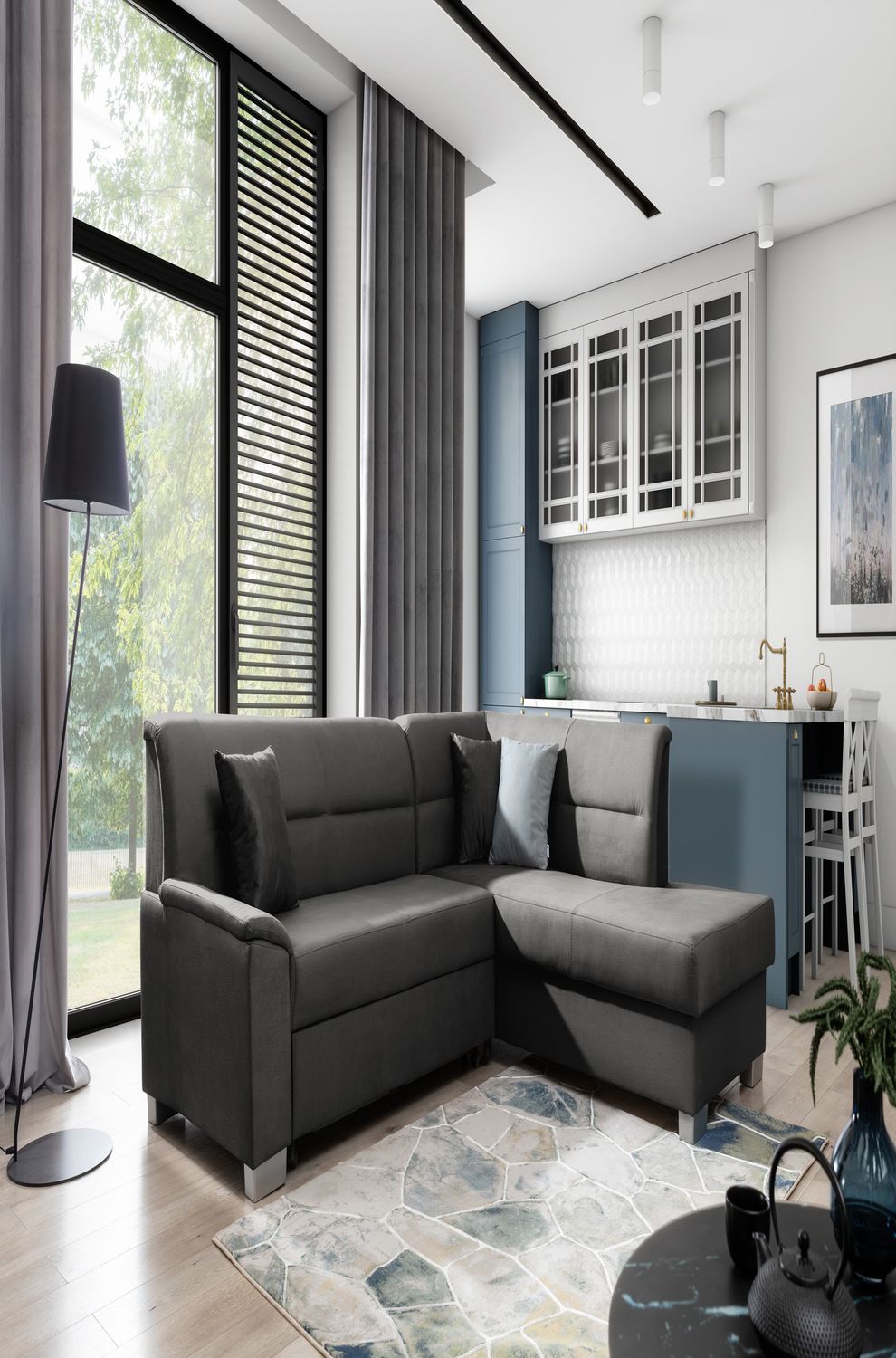 Wohnideebilder Bergen Dunkelgrau Ecksofas & Eckcouches BR66 Bild 1