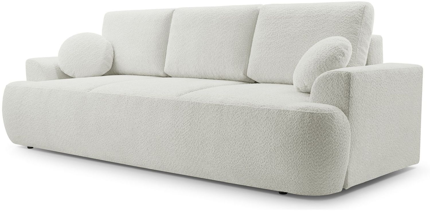 Selsey 'Barletto' 3-Sitzer-Sofa mit Schlaffunktion und Stauraum, Bouclé, Hellbeige Bild 1
