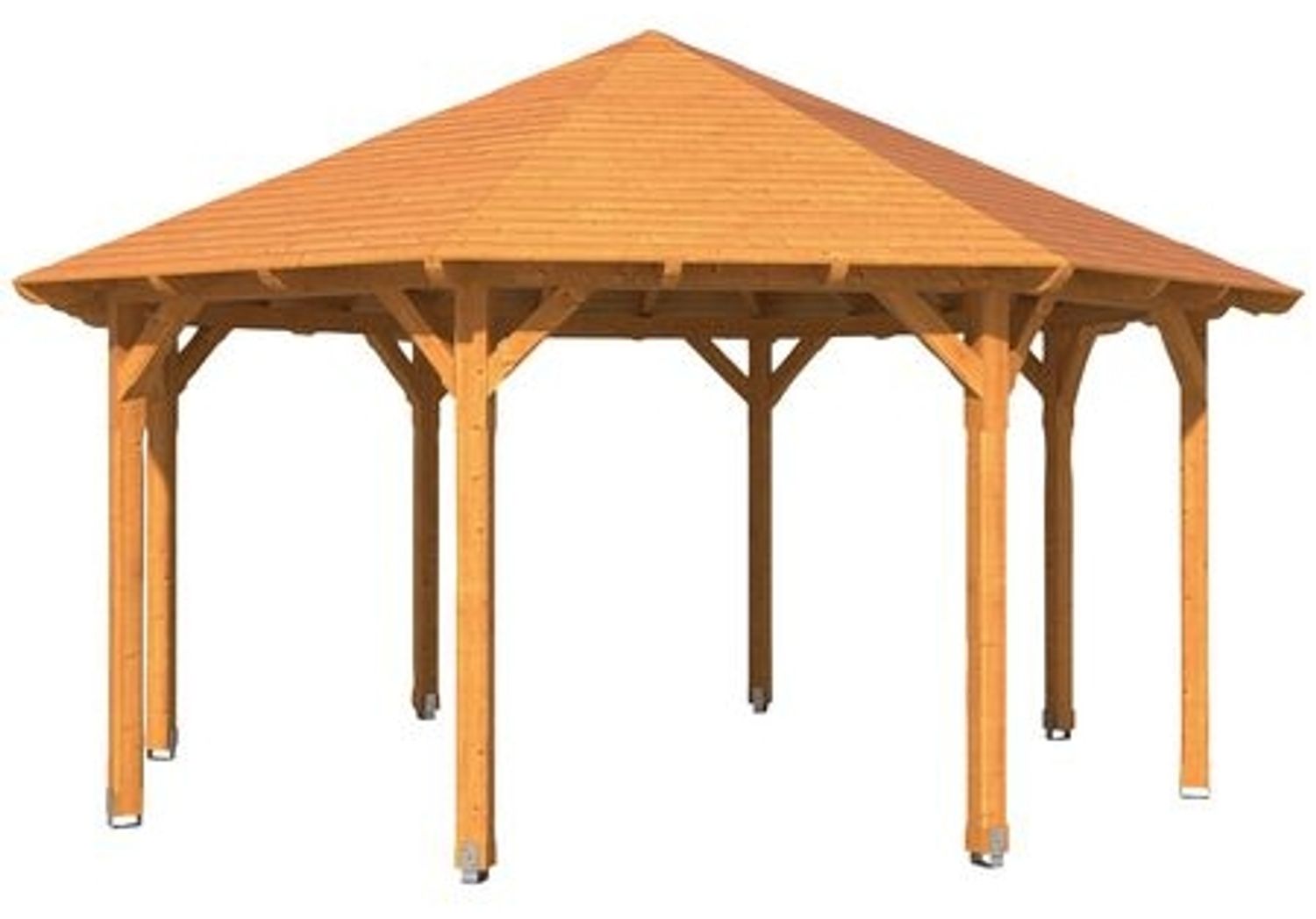 SKANHOLZ Pavillon, Zeltdach, achteckig, BxT: 557x557 cm natur Gartenpavillon Bild 1