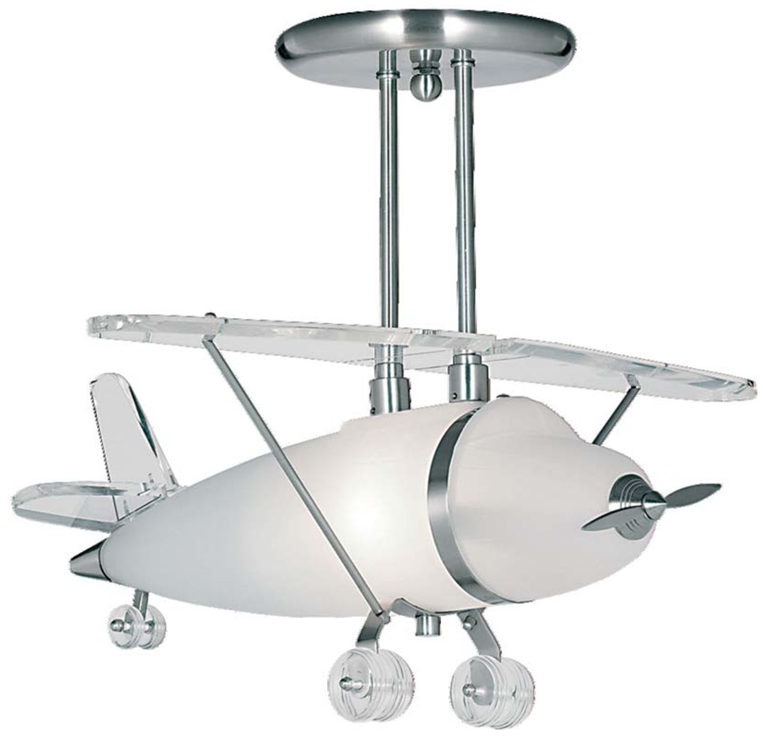 Pendelleuchte, Silber, 49 cm, Flugzeug, NOVELTY Bild 1