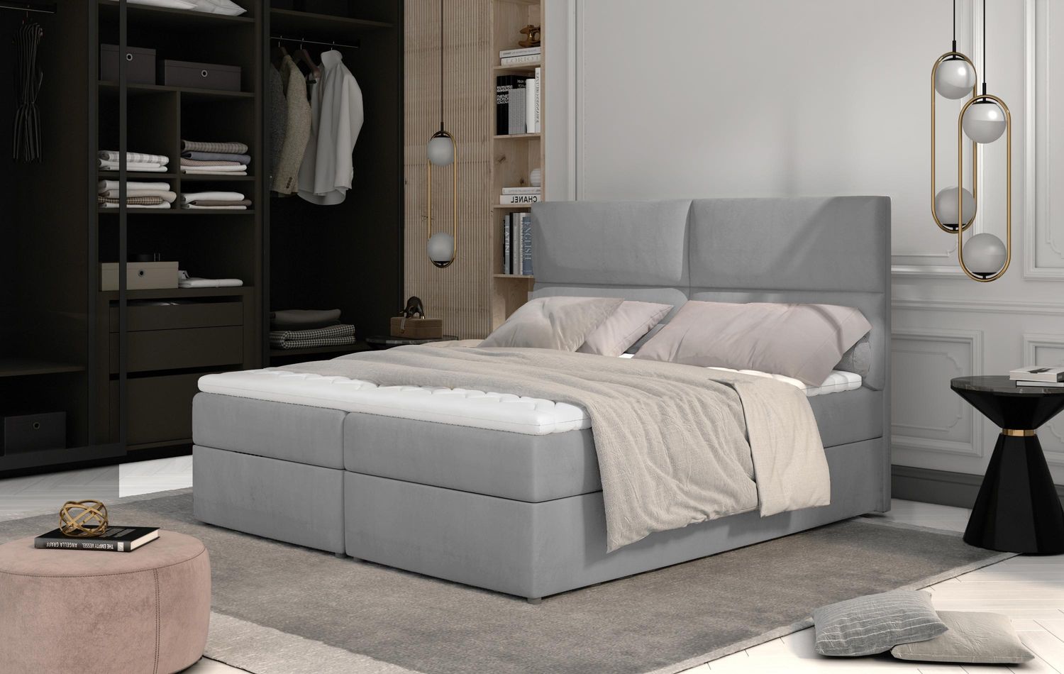 Wohnideebilder Amber 145x210 Grau Boxspringbetten Amr_05_1.4 Bild 1