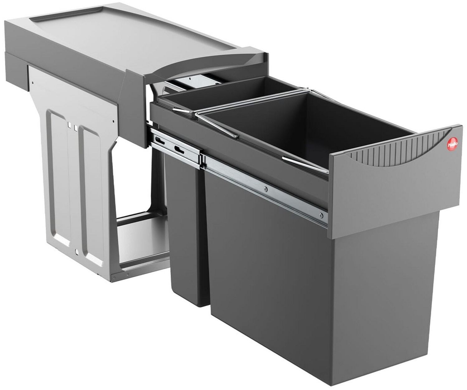 HAILO 3666111 TANDEM Abfallsorter 31 (24+7) Liter ab 30 cm Schrankbreite / Abfalltrennsystem Bild 1