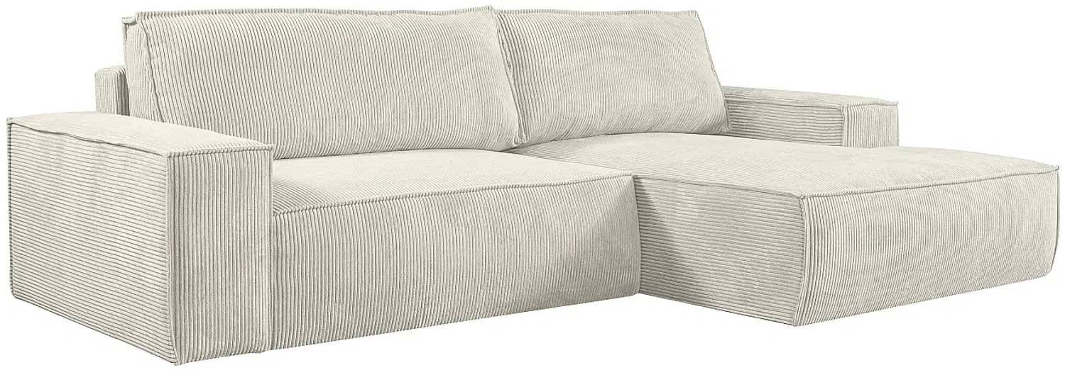 Vente-unique - Ecksofa mit Schlaffunktion - Ecke Links - Cord - Anthrazit - AMELIA Bild 1