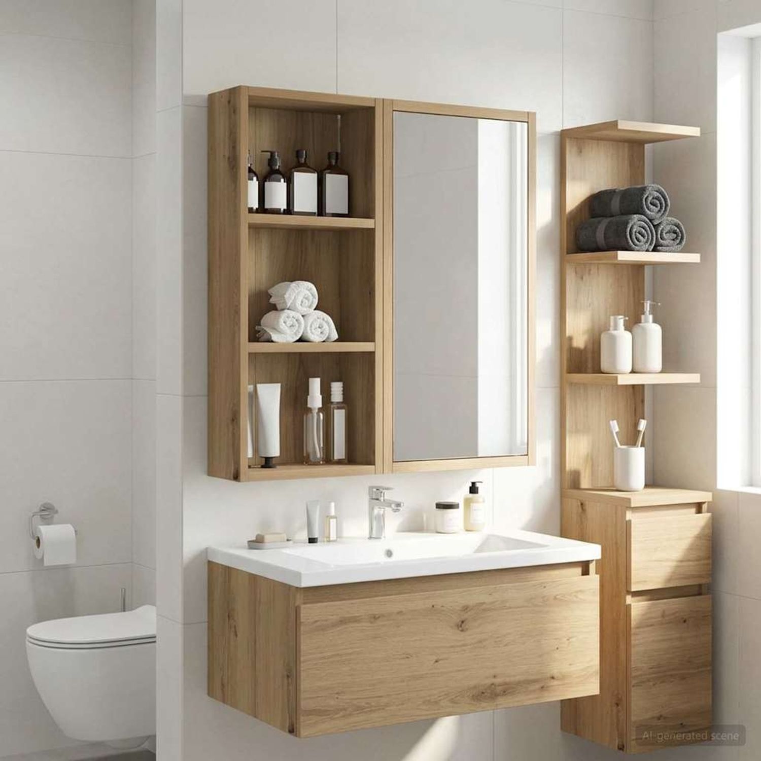 vidaXL Badezimmer-Wandschrank Kunsthandwerk Eiche 30 x 14 x 70 cm 889334 Bild 1
