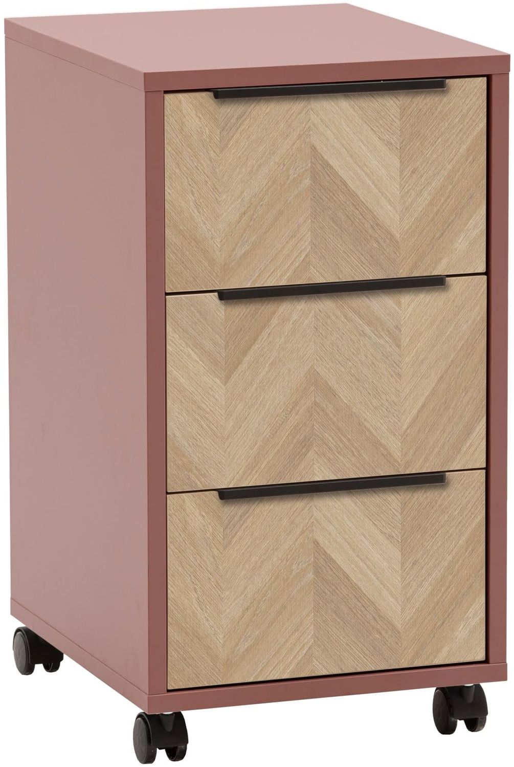 Schildmeyer Rollcontainer Piazza 160759, Mauve/Fischgräten Dekor, 32,6 x 39 x 59,7 cm Bild 1