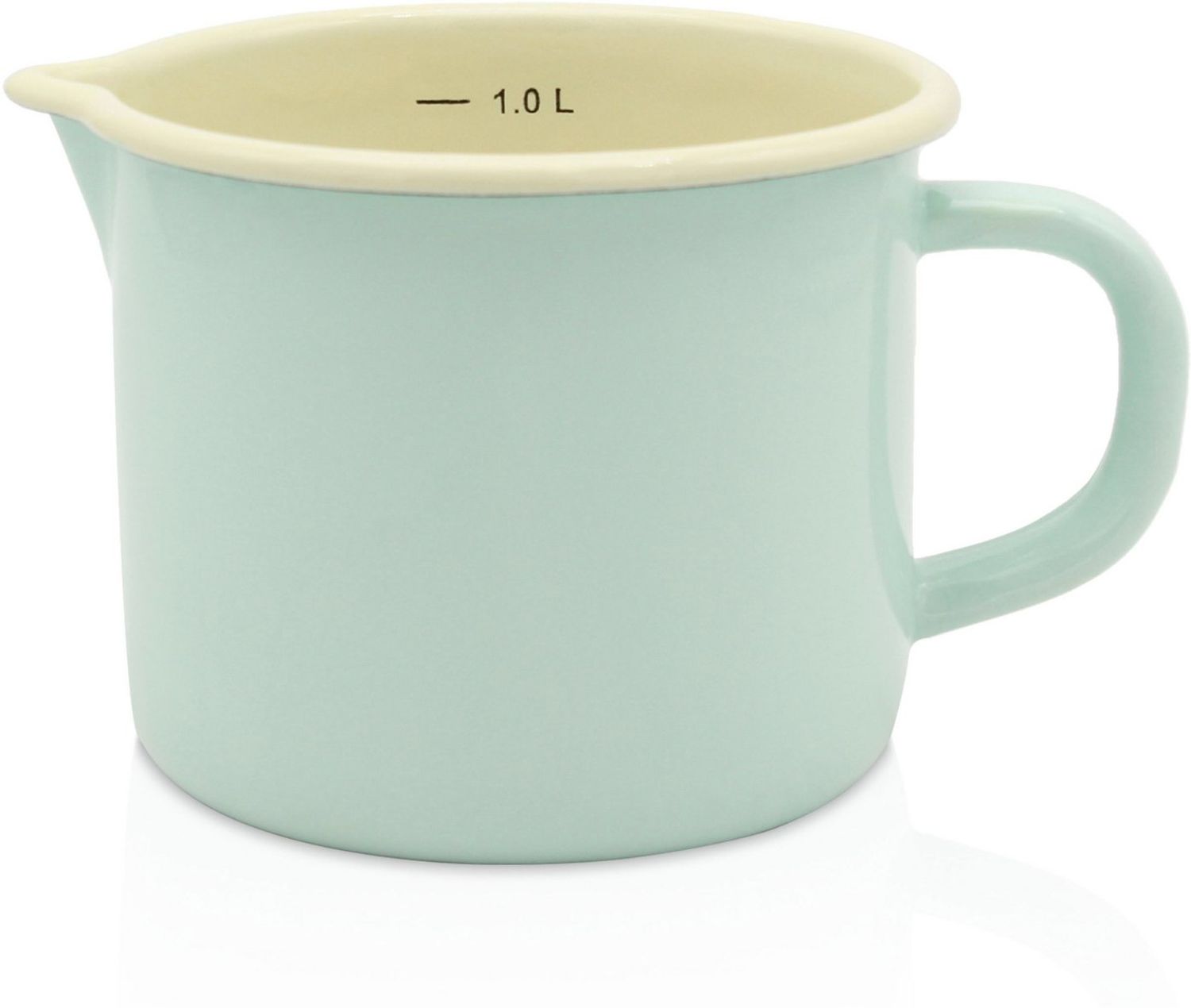 KARL KRÜGER Milchtopf mit Ausguss und Innenskalierung Ø12cm mint Bild 1