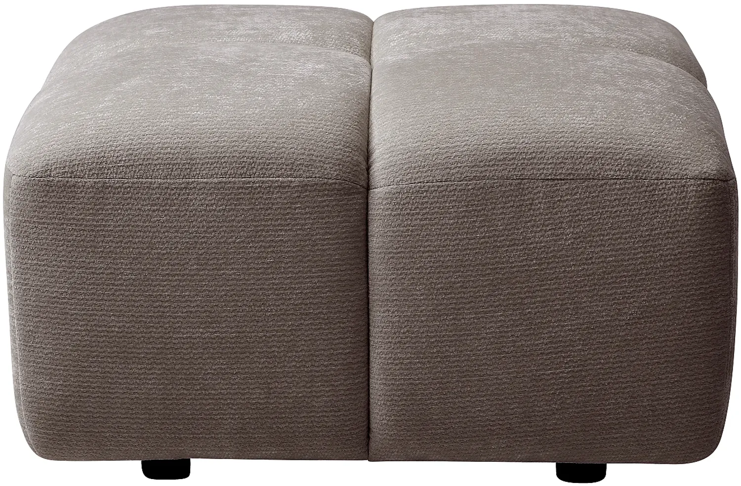 Vente-unique - CARLIVI Pouf Stoff Schokoladenbraun - B 78 cm x H 42 cm x L 78 cm Bild 1