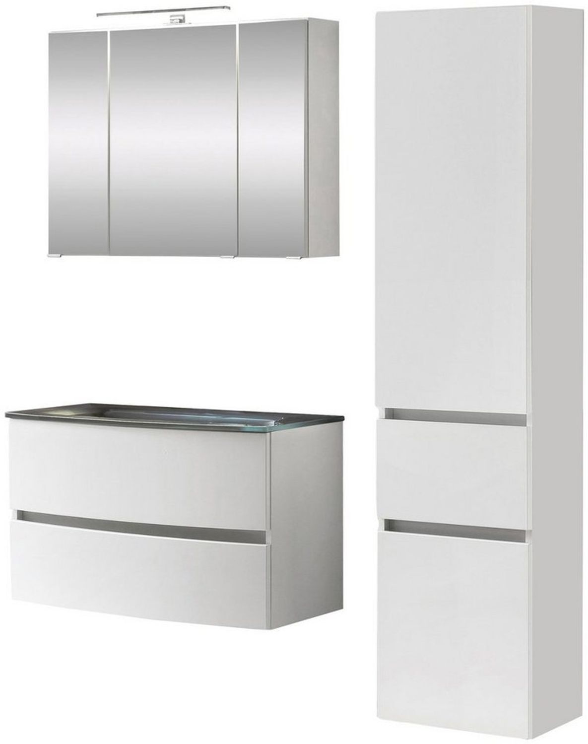 welltime Badezimmer-Set Kaunas, (Set, 3-St), bestehend aus Waschtisch-Set mit Seitenschrank, Breite 120 cm Bild 1