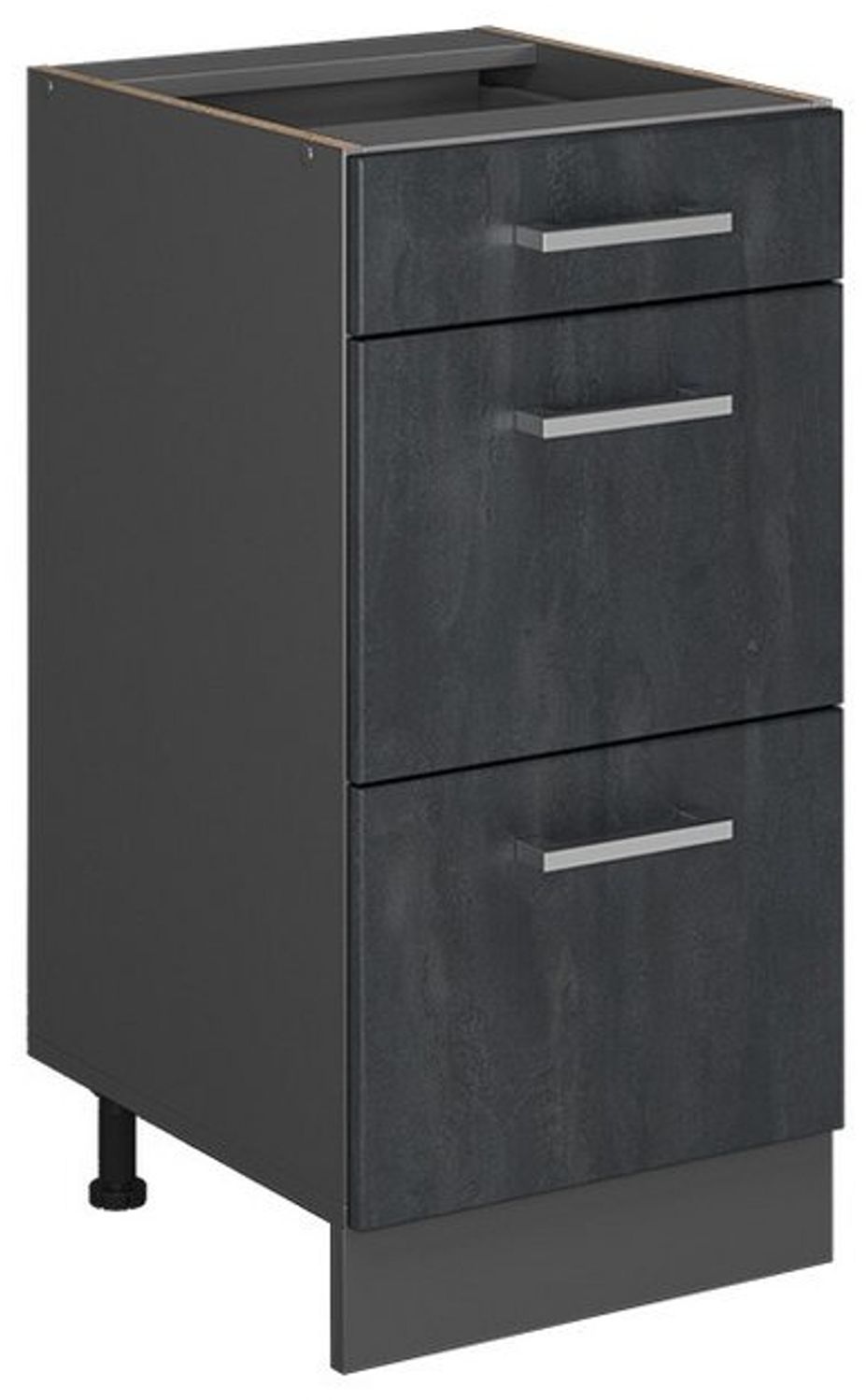 Küchenunterschrank R-Line Schwarz Beton 40 cm ohne Arbeitsplatte Vicco Bild 1