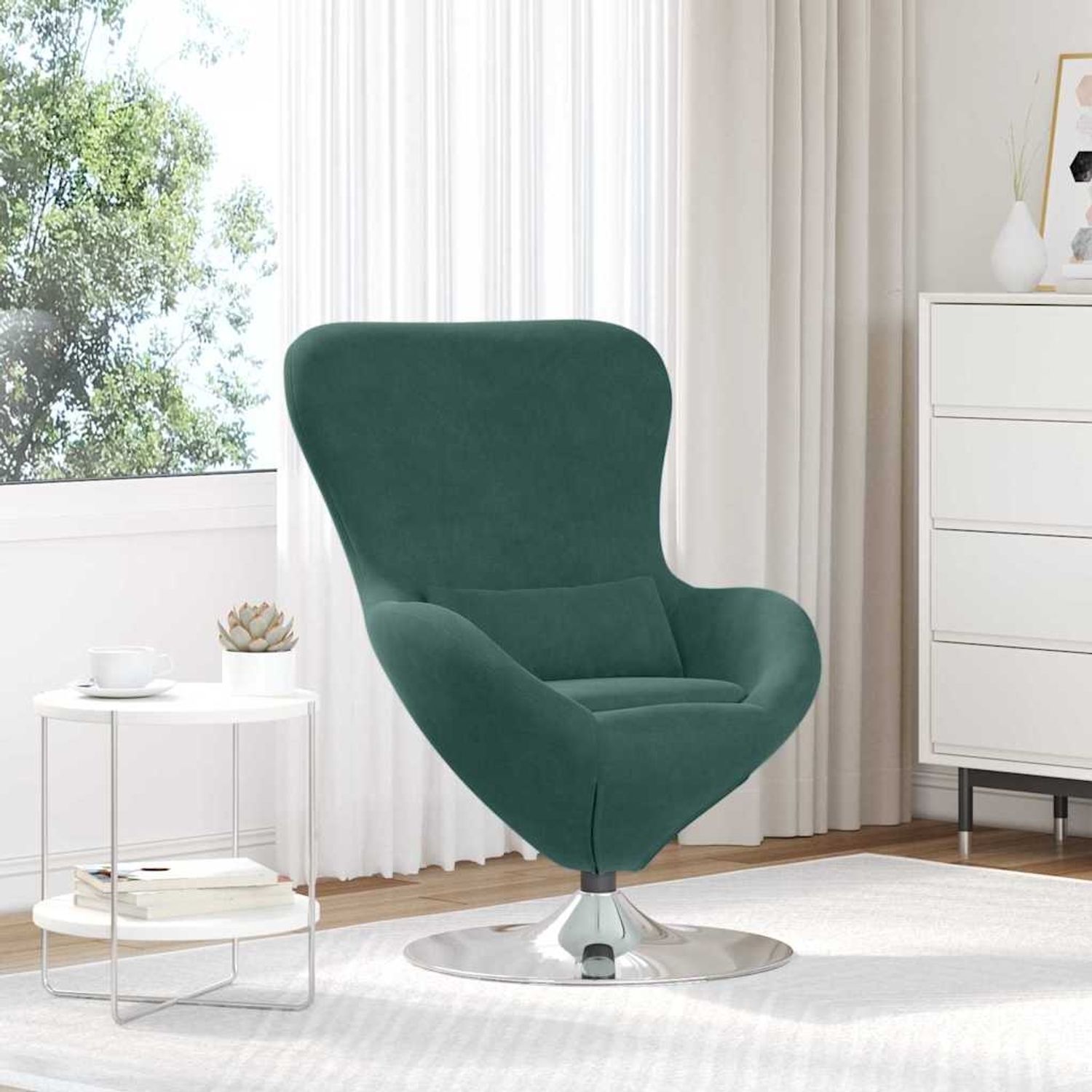 vidaXL Eiersessel Dunkelgrün Samt 42002726 Bild 1
