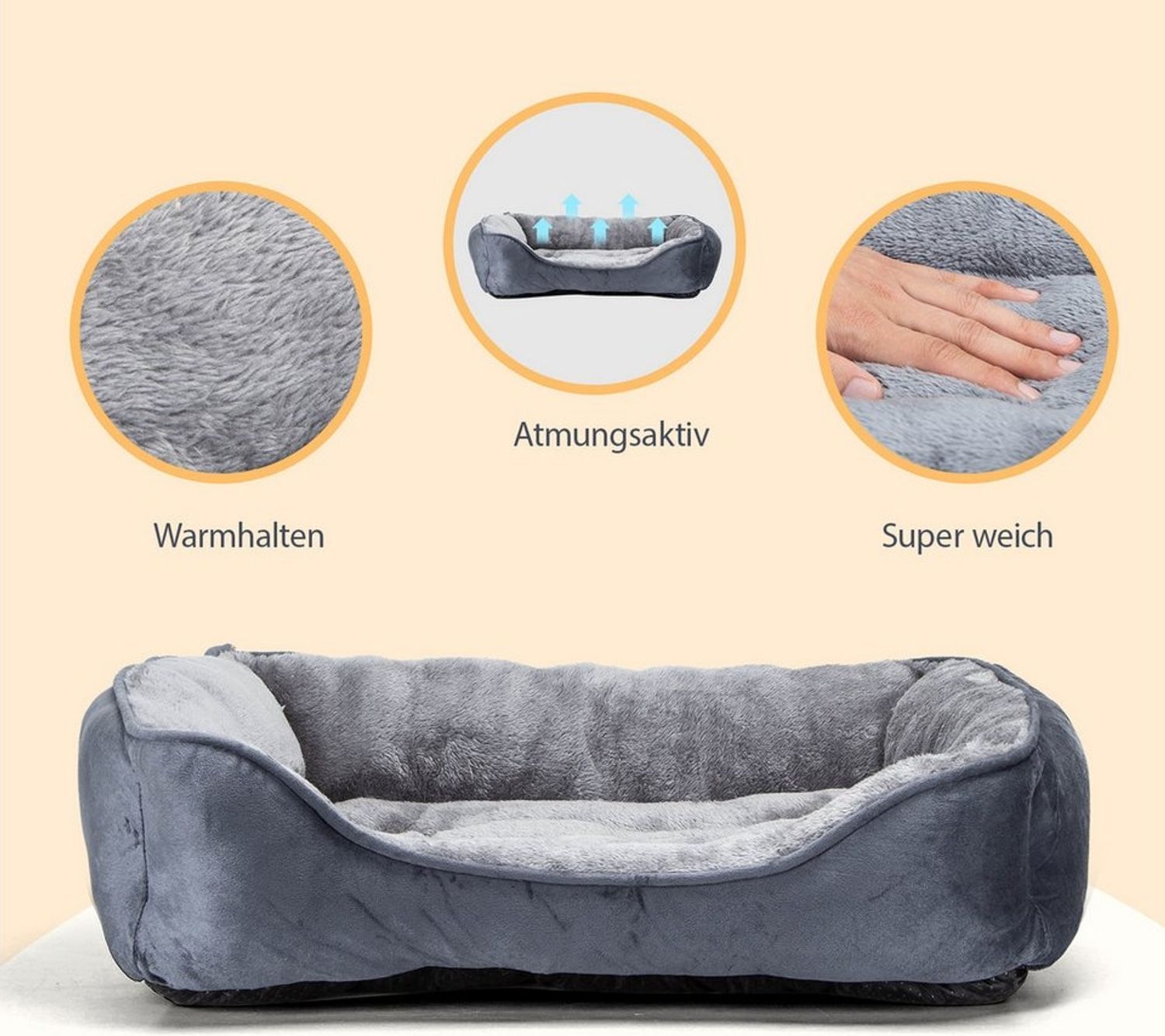 nobleza Hundematratze Hundebett für Hunde Rutschfestes Hundekorb, Superweicher Faserfüllung Bild 1