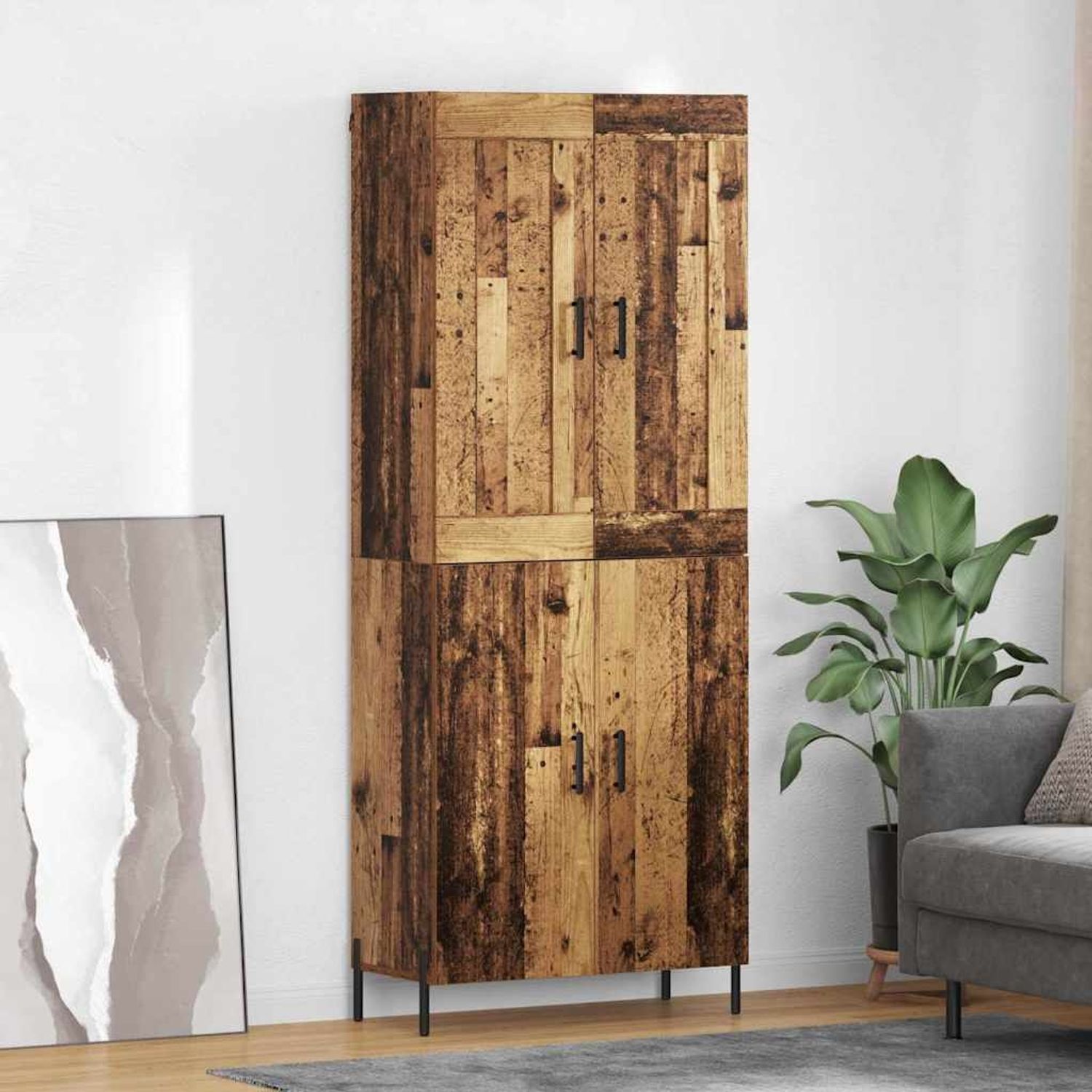 vidaXL Highboard 2 pcs Altholz Holzwerkstoff 3415667 Bild 1