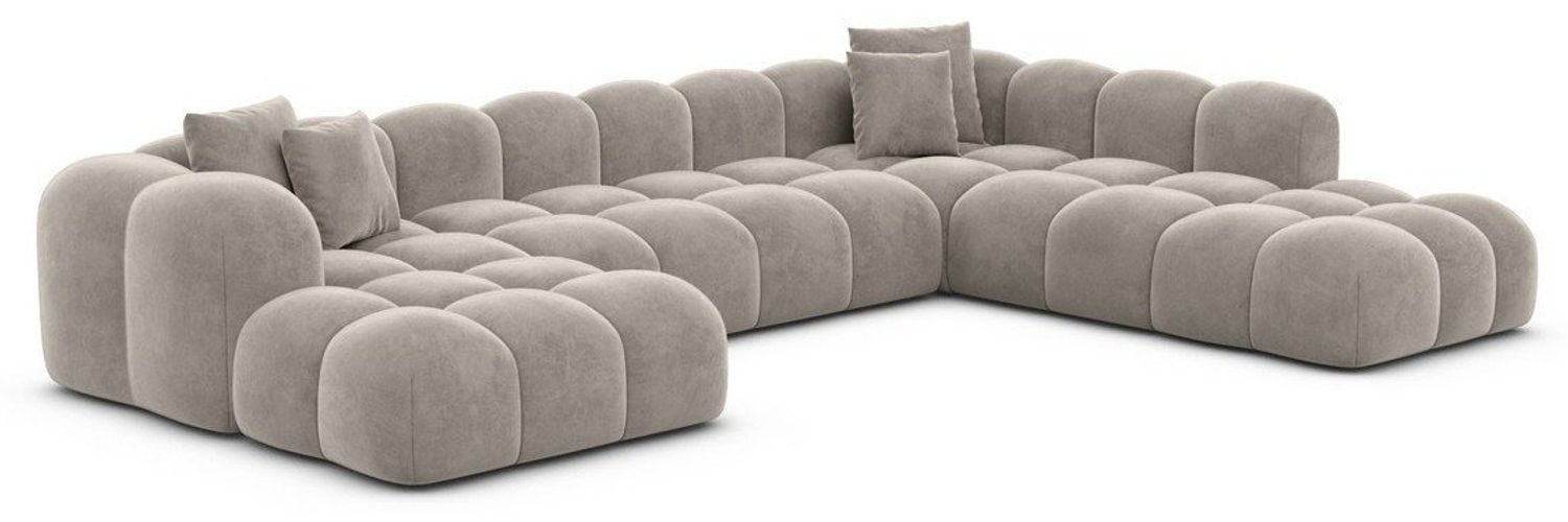 Sofa Dreams Wohnlandschaft Polster Stoffsofa Modern Ottomane Couch Samtstoff Formentera XXL, Loungesofa Bild 1