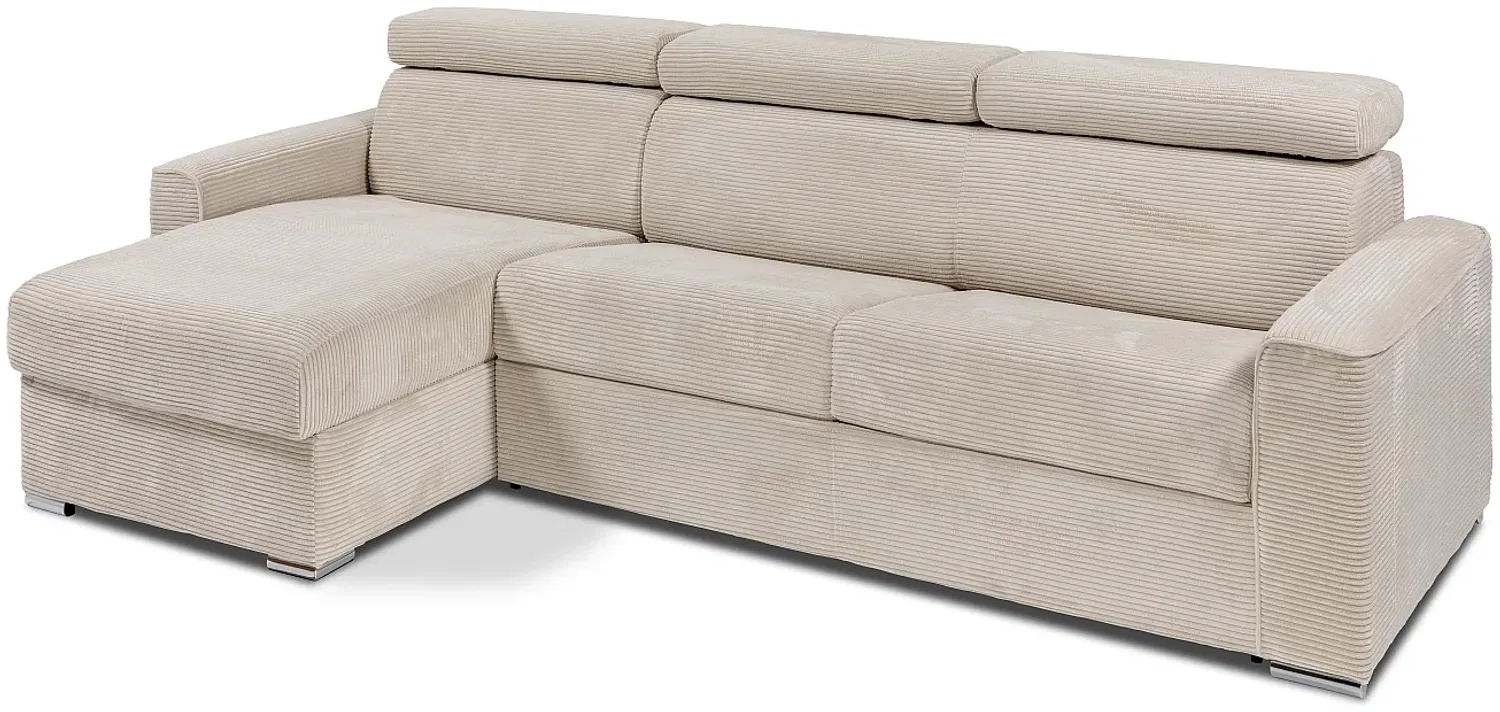 Vente-unique - VIZIR Sofa SamtStoff Grün - B 223 cm94 cm x H 110 cm95 cm x L 302 cm Bild 1