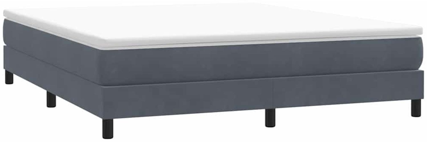 vidaXL Boxspringbett ohne Matratze Dunkelgrau 180x210 cm Samt 3315838 Bild 1