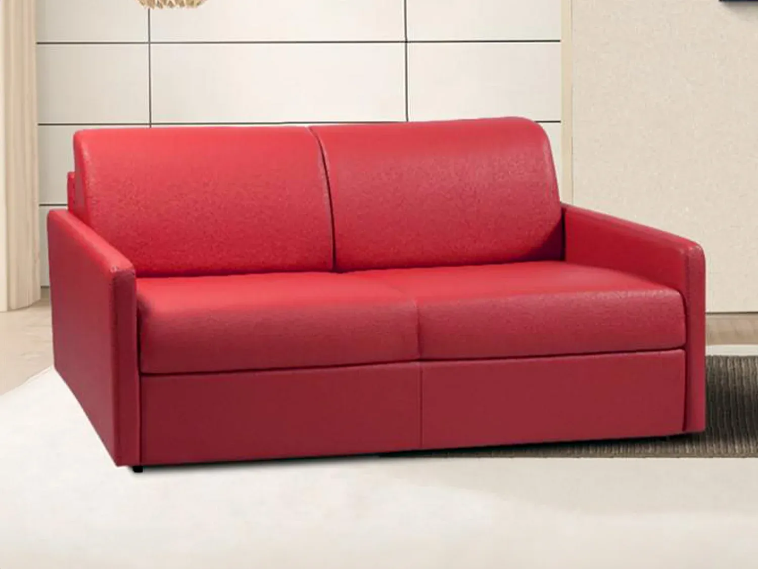 Schlafsofa 2-Sitzer CALIFE - Rot - Liegefläche: 120 cm - Matratzenhöhe: 18 cm Bild 1