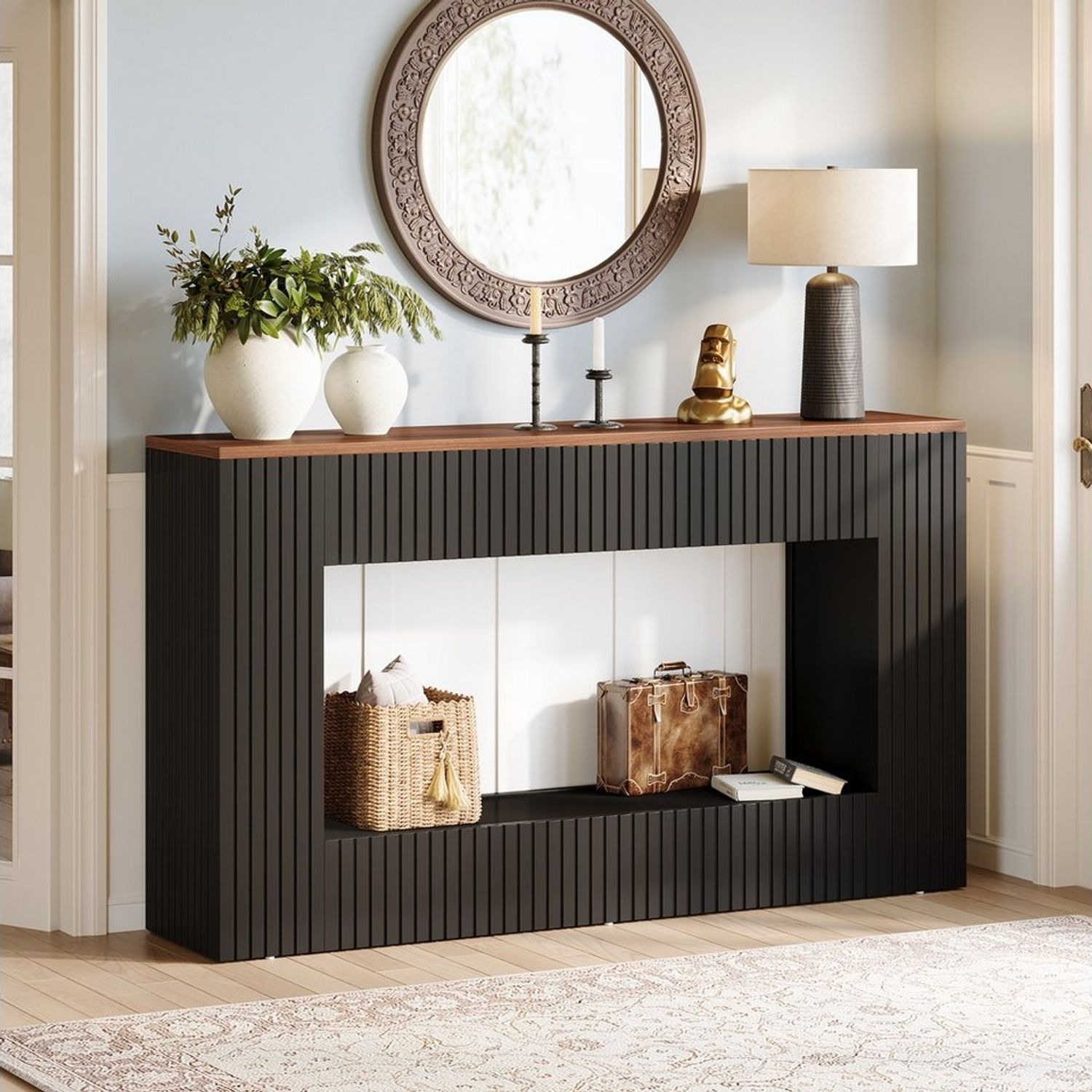 Tribesigns Konsolentisch 140 cm Flurtisch, Flur Möbel, Schmaler Sofatisch mit Lagerung Bild 1