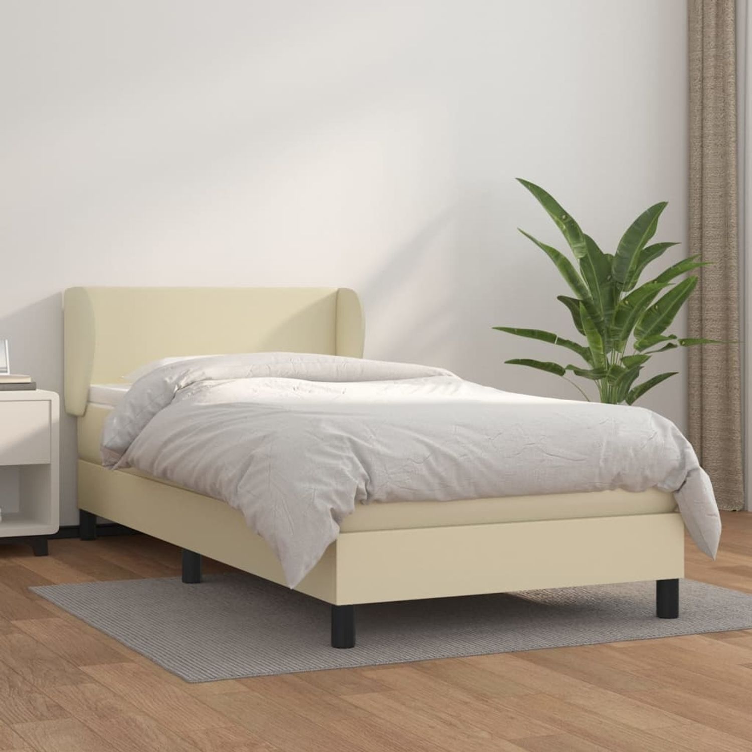 vidaXL Boxspringbett mit Matratze, Härtegrad: H2 Creme 80x200 cm Bild 1