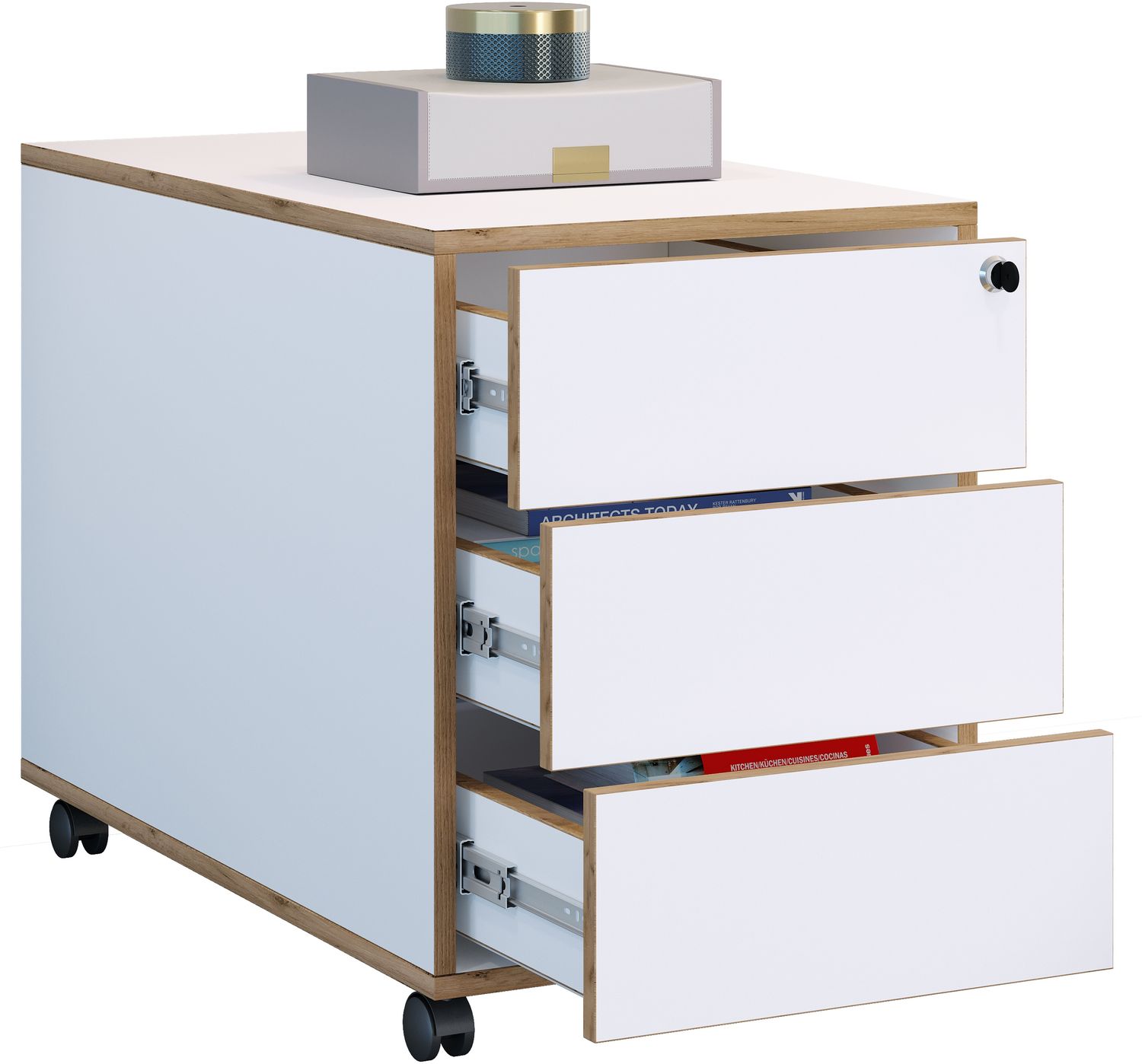 VCM Rollcontainer Salia 920748 Weiß H. 50 x B. 42 x T. 70 cm Bild 1