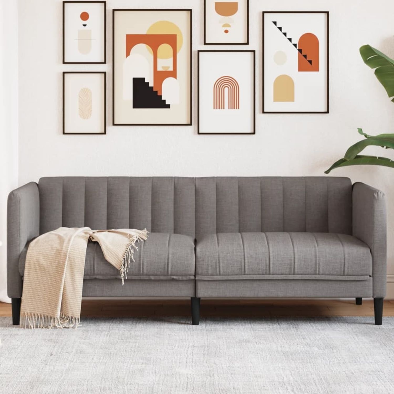 vidaXL Sofa 2-Sitzer Taupe Stoff 372609 Bild 1