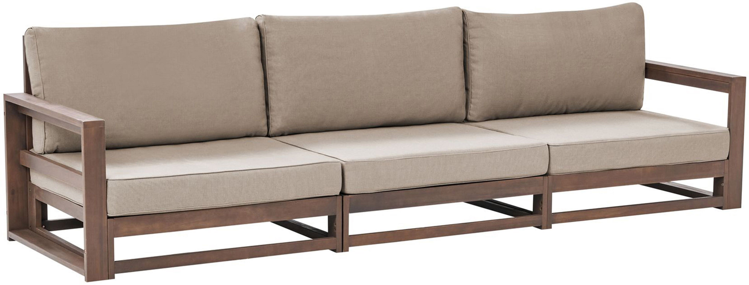 3 Sitzer Sofa TIMOR Zertifiziertes Akazienholz Dunkler Holzfarbton Bild 1