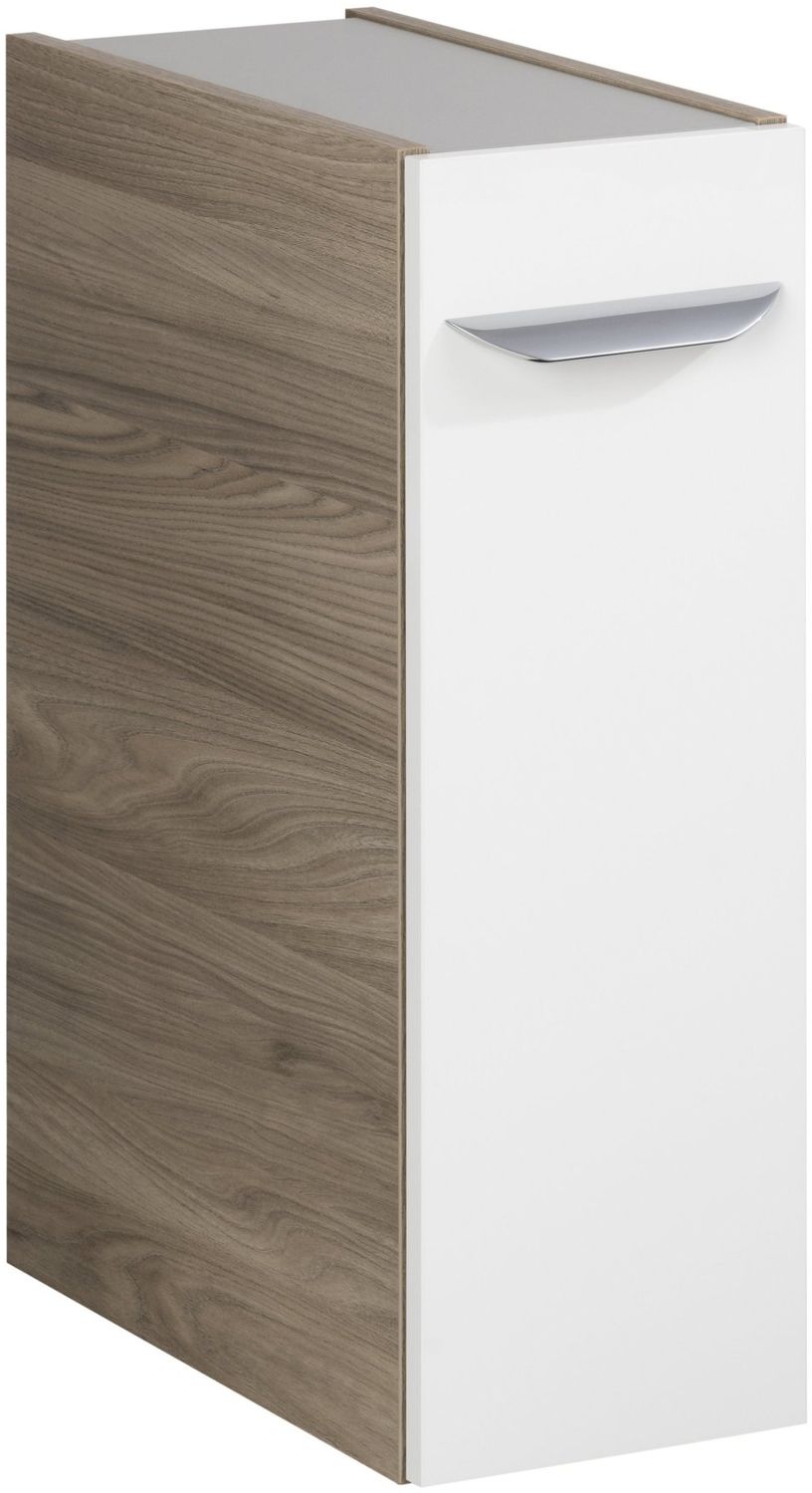 FACKELMANN LUXOR Unterschrank mit Apothekerauszug 20 cm breit, Weiß/Braun hell Bild 1