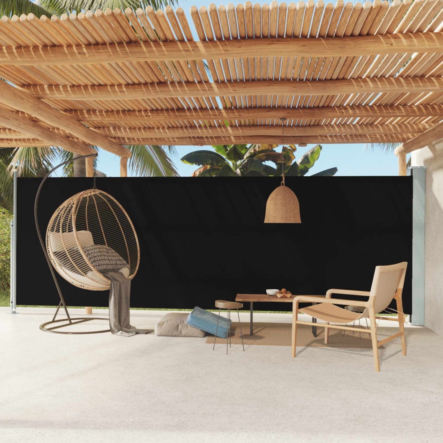 vidaXL Seitenmarkise Ausziehbar 180x600 cm Schwarz 317964 Bild 1