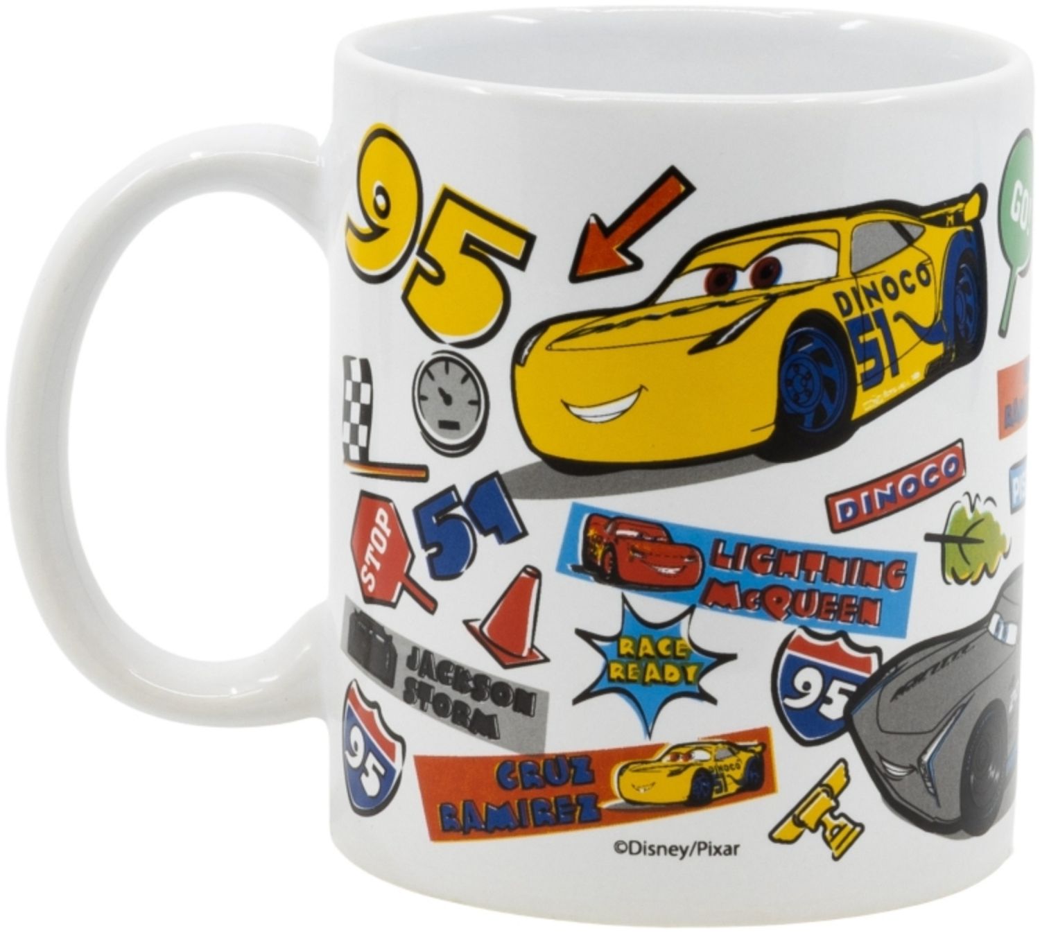 Disney Cars Tasse 325ml Stickers Design – Kinder Keramikbecher im Geschenkset Bild 1