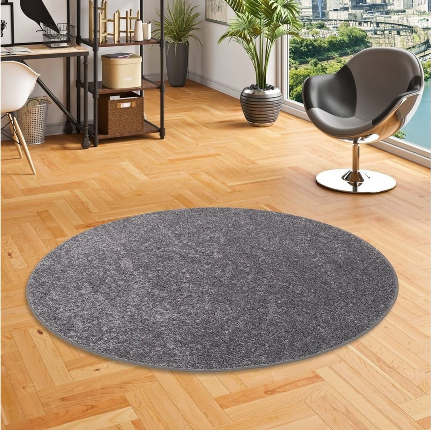 Snapstyle Hochflor-Teppich Hochflor Velours Teppich Cottage Rund, Rund, Höhe: 22 mm Bild 1