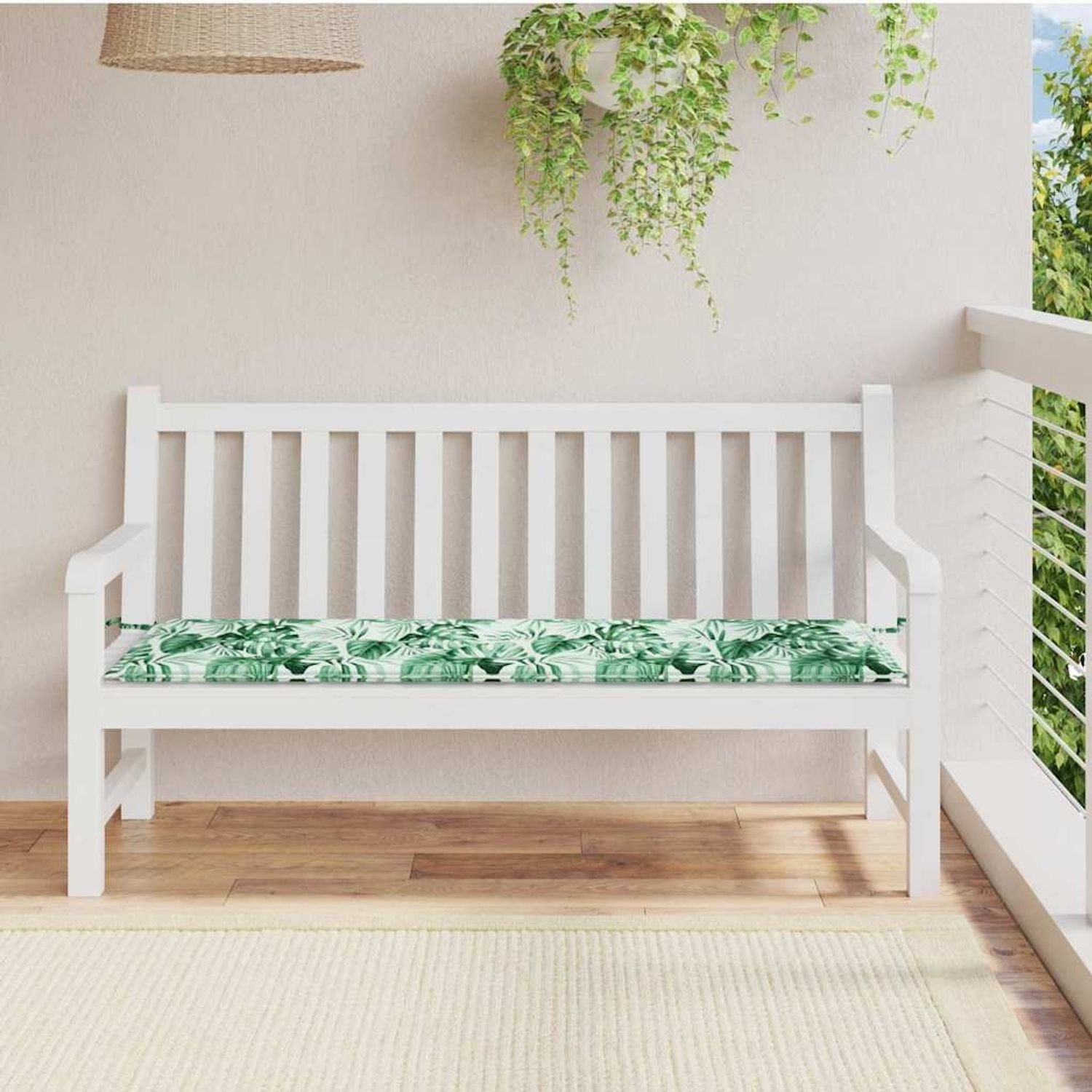 vidaXL Bankpolster Oxford-Stoff Blattmuster 150 x 50 x 3 cm 361154 Bild 1