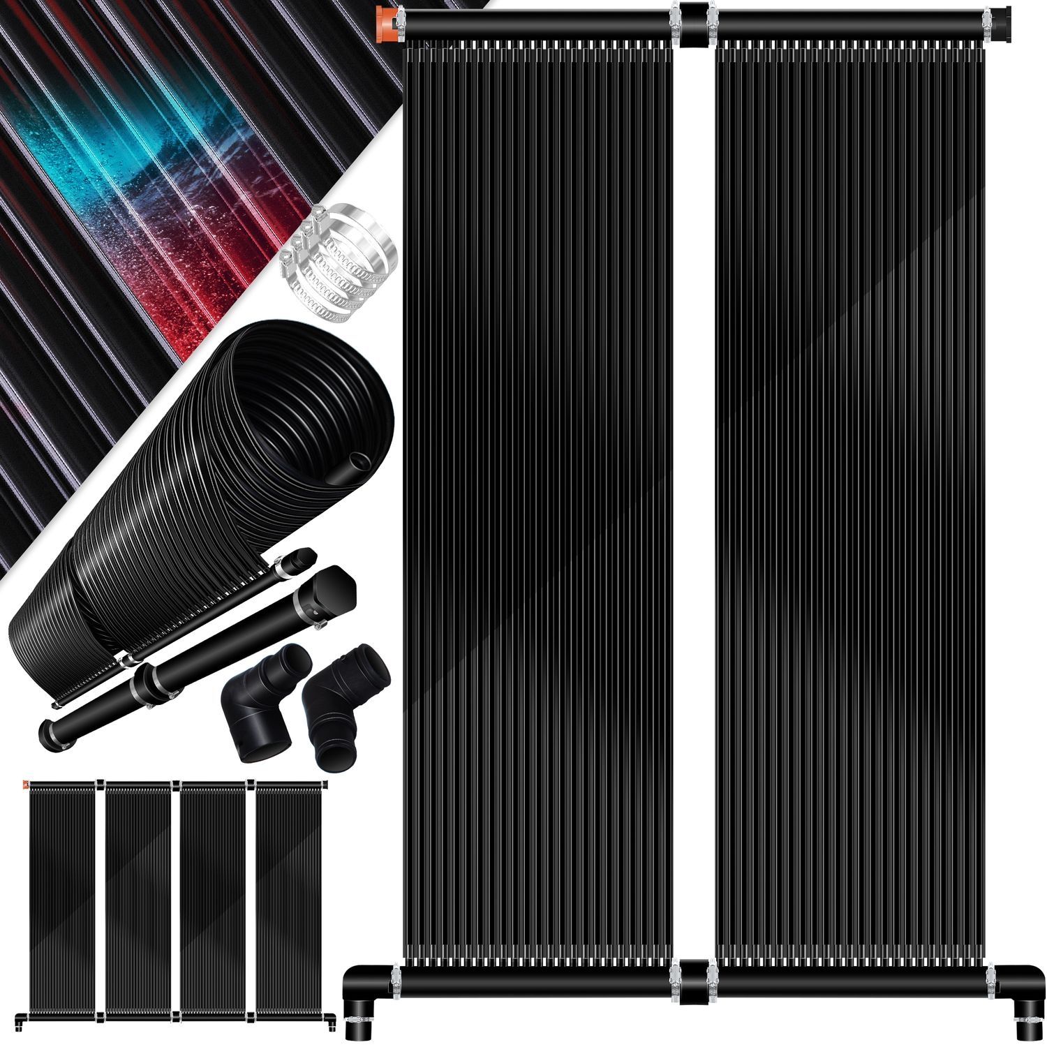 KESSER® Solarkollektor Poolheizung cm, Warmwasser Heizung Solarheizung für Pools l Beliebig erweiterbar l UV-beständiger Kunststoff 300 x 70 cm Bild 1