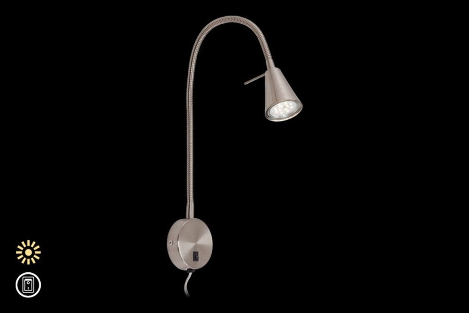 Briloner LED Wandleuchte Comfort Light GU10 nickel matt 20,5 cm 5 W Bild 1