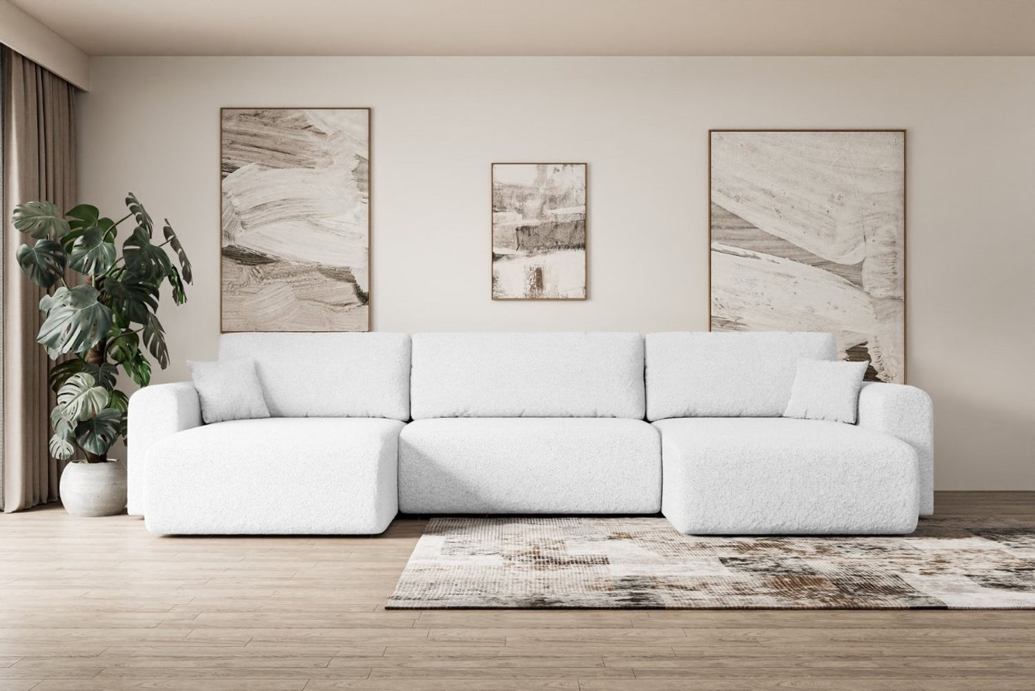 ALTDECOR Wohnlandschaft ORRO-U, Couch mit Schlaffunktion, Wohnzimmer - Wohnlandschaft, Corner Sofa Bett Eckcouch Couch L-Form Schlafcouch Ausziehbar Bild 1