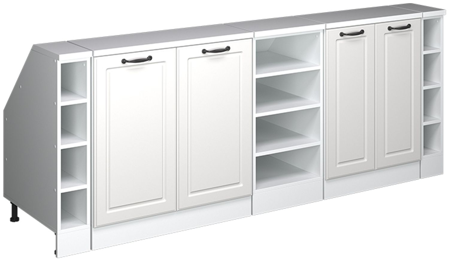 Dachschrägenschrank-Set Rion Weiß Landhaus 210 cm 5er Set Schrankkorpuss 60 cm Tiefe Vicco Bild 1