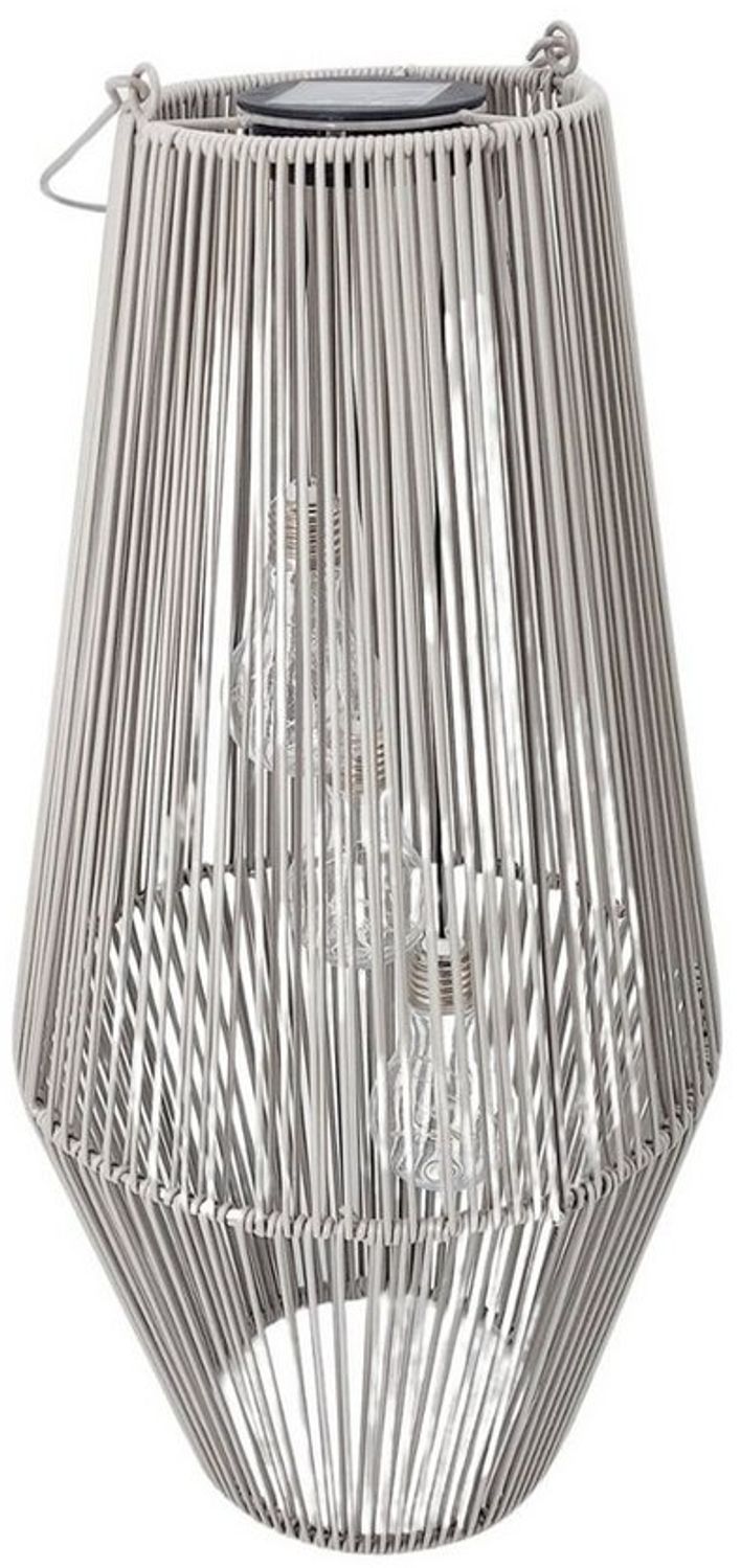 formano LED Tischleuchte Rattan-Optik, LED, Solarbetrieben, Grau, Bänder, H: 54cm Bild 1