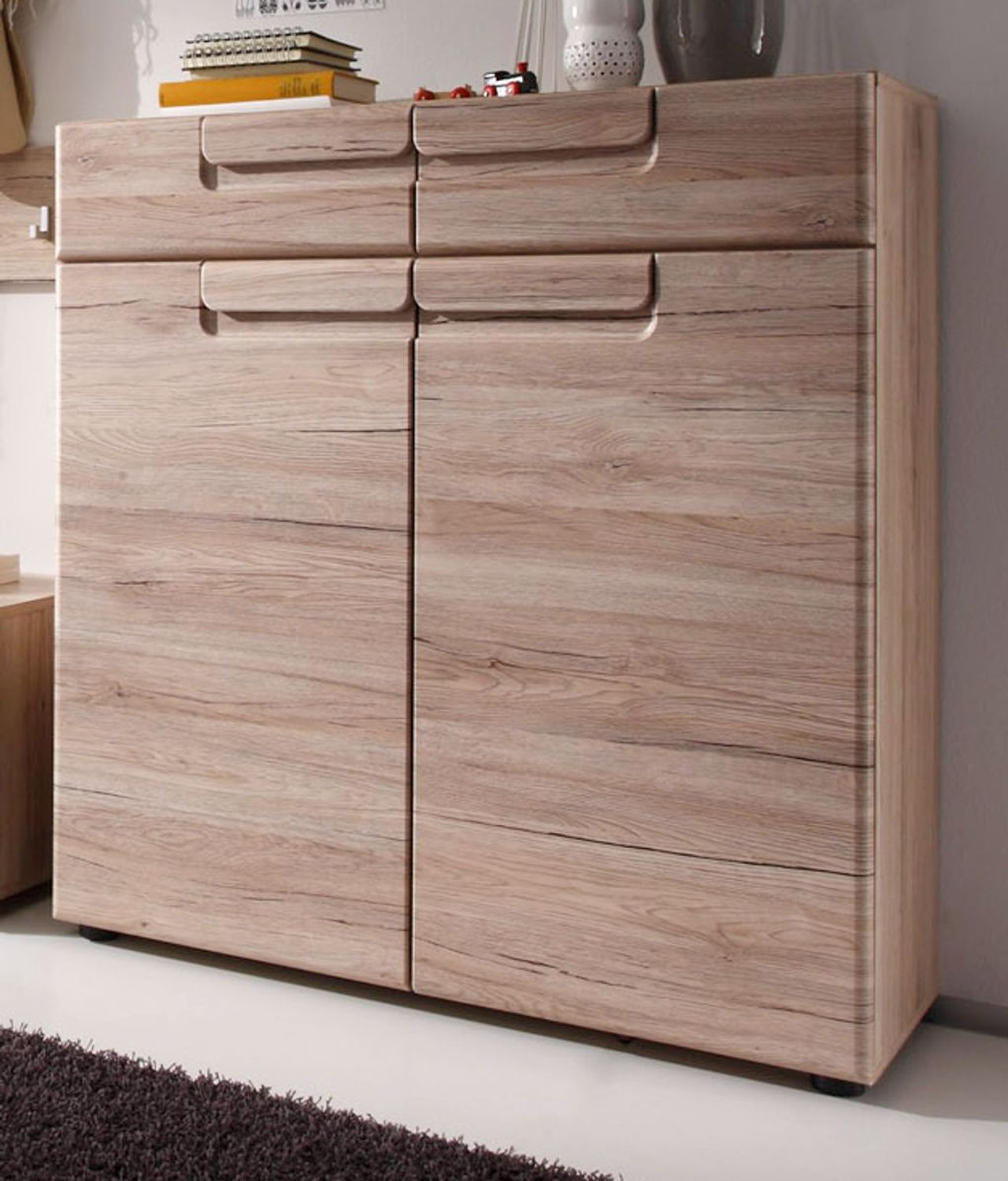 Flur Kommode Schuhschrank Malea Eiche San Remo 90 cm Bild 1