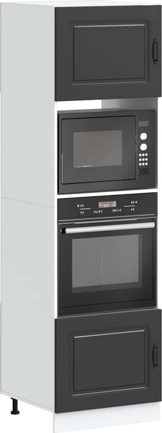 vidaXL Herdumbauschränke 2 Stk. Kalmar Schwarz Holzwerkstoff 3315032 Bild 1