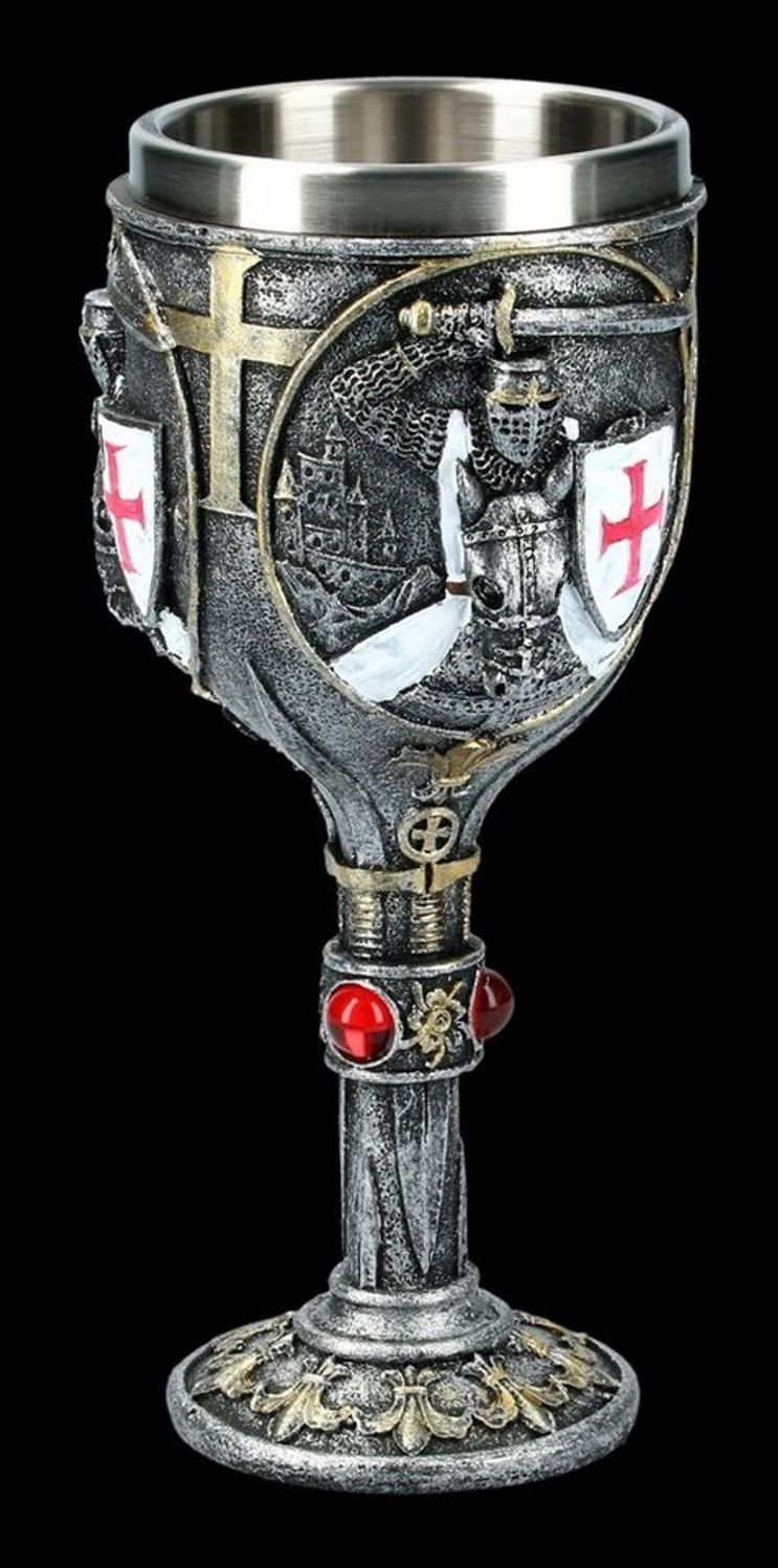 Figuren Shop GmbH Becher Ritter Kelch - First Knight - bunt - Nemesis Now Mittelalter, Kunststein (Polyresin), Edelstahl Bild 1