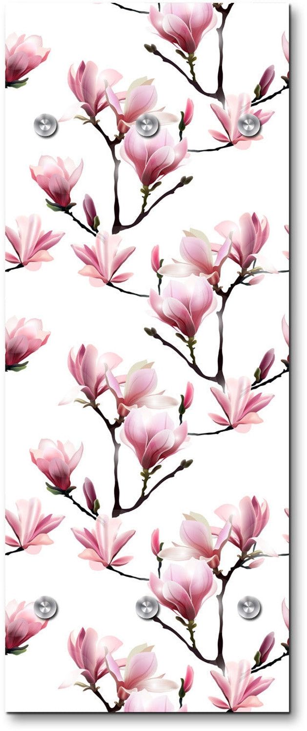 Queence Garderobe - "Blossy" Druck auf hochwertigem Arcylglas inkl. Edelstahlhaken und Aufhängung, Format: 50x120cm Bild 1