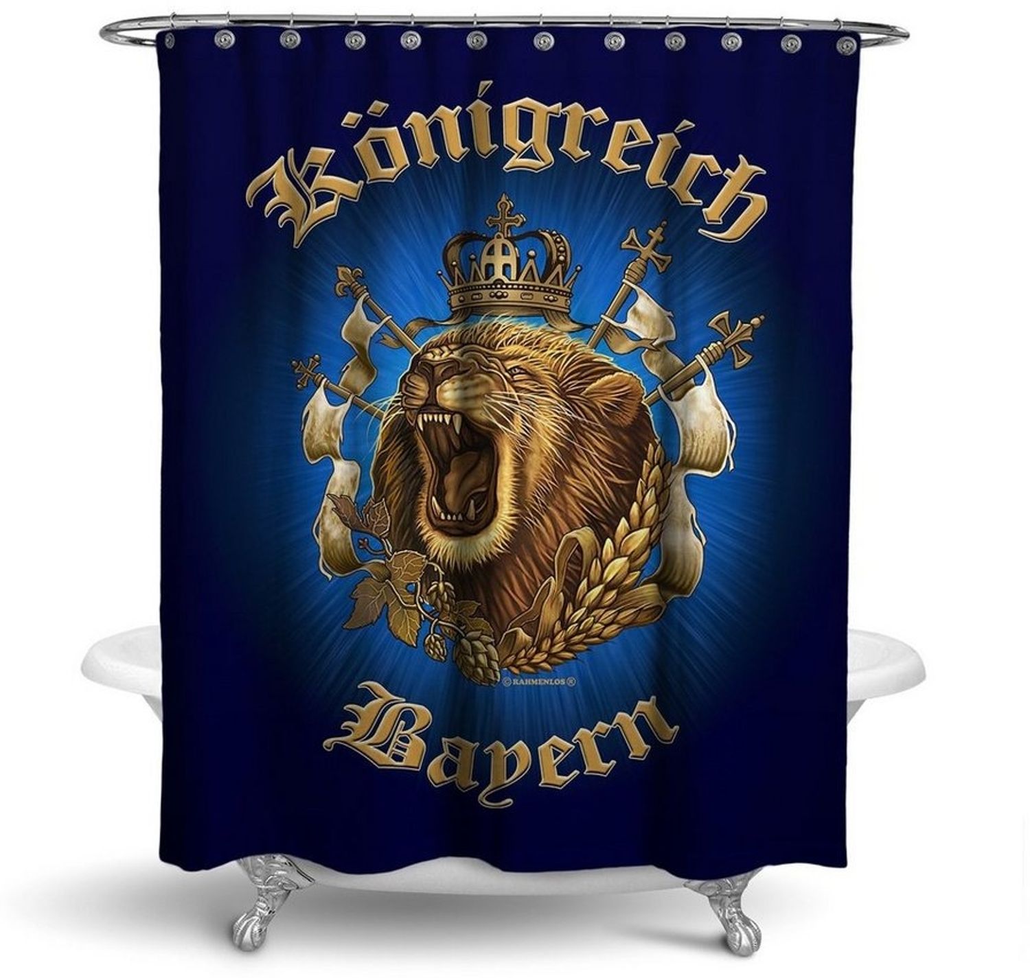 RAHMENLOS® Duschvorhang Motiv Bayern - 180 cm x 200 cm Breite 180 cm Bild 1