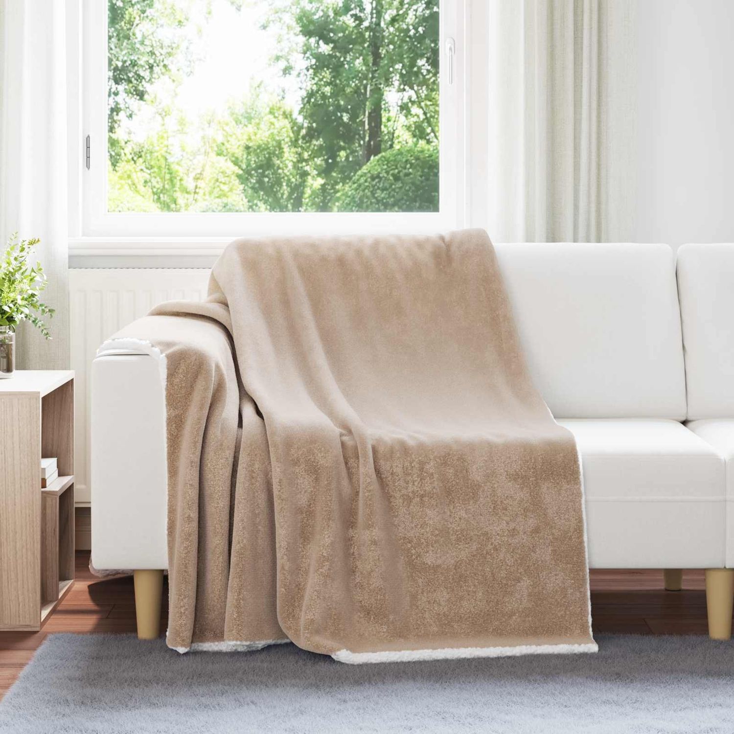 vidaXL Überwurfdecke Kamel 150 x 200 cm Fleece 42016978 Bild 1