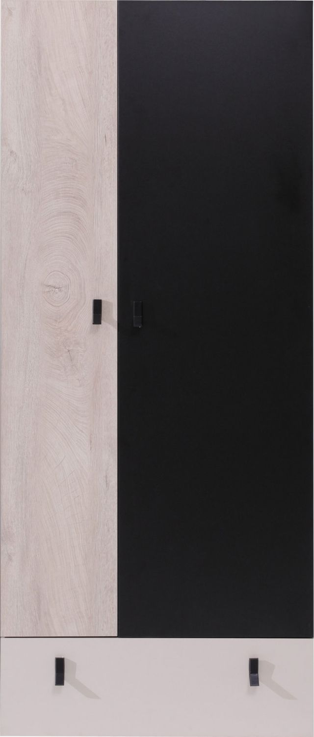 Kleiderschrank Cinga 03 (Farbe: Schwarz / Eiche + Beige) Bild 1