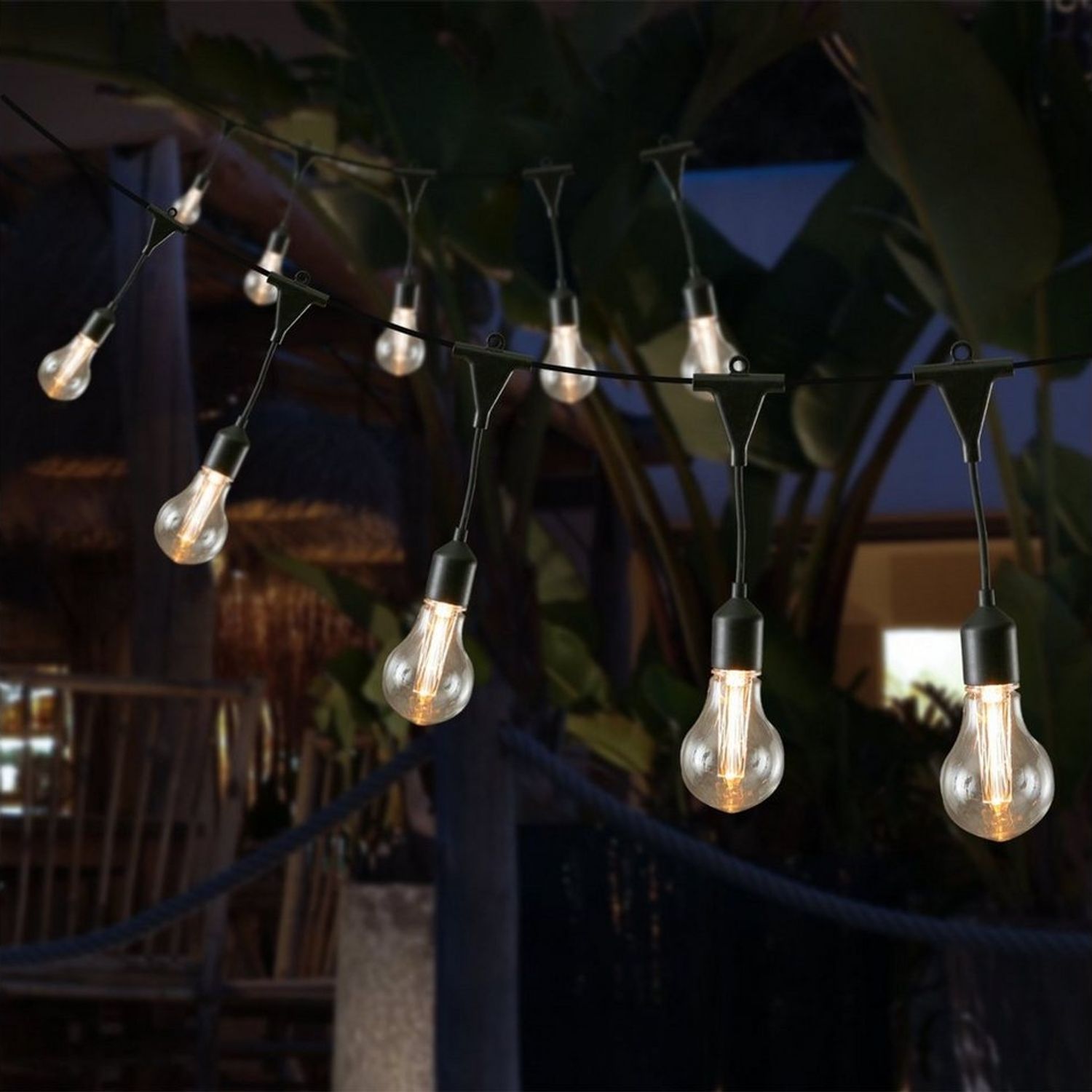 MARELIDA LED-Lichterkette 20 Filament Glühbirnen Party Garten Außen koppelbar bis 100LED 9,5m, 20-flammig Bild 1