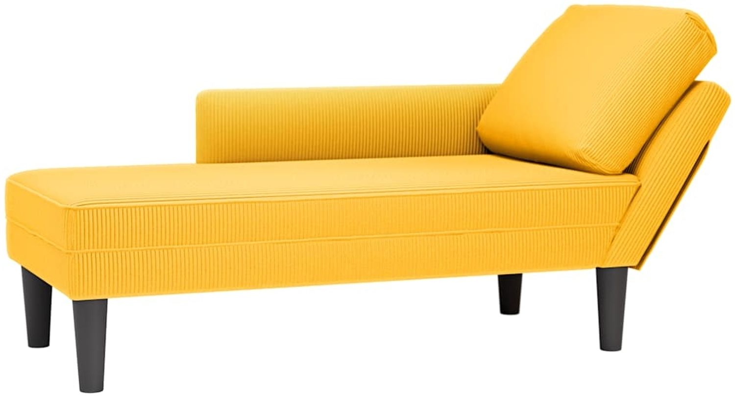 vidaXL Chaiselongue mit Kissen Hellgelb Cordstoff 4009821 Bild 1