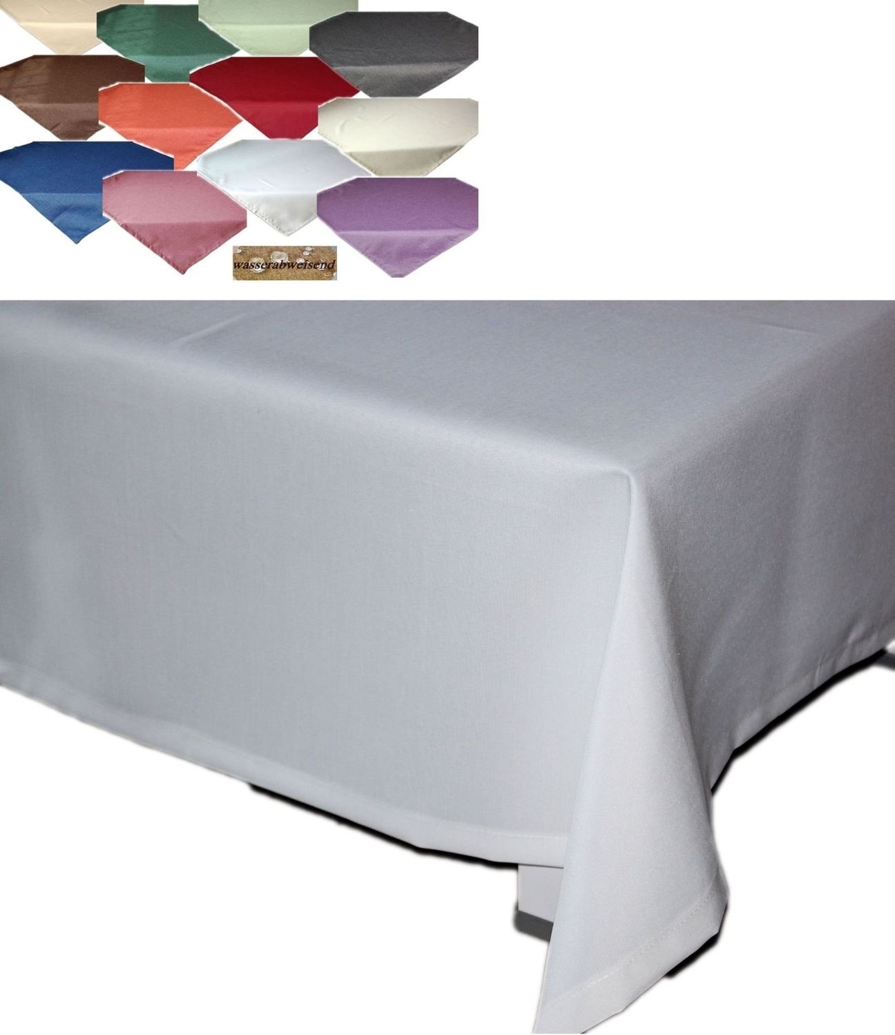 texpot Tischdecke 110x110 cm Hellgrau Leinen Optik Lotuseffekt Fleckschutz Bügelfrei Tischtuch Bild 1