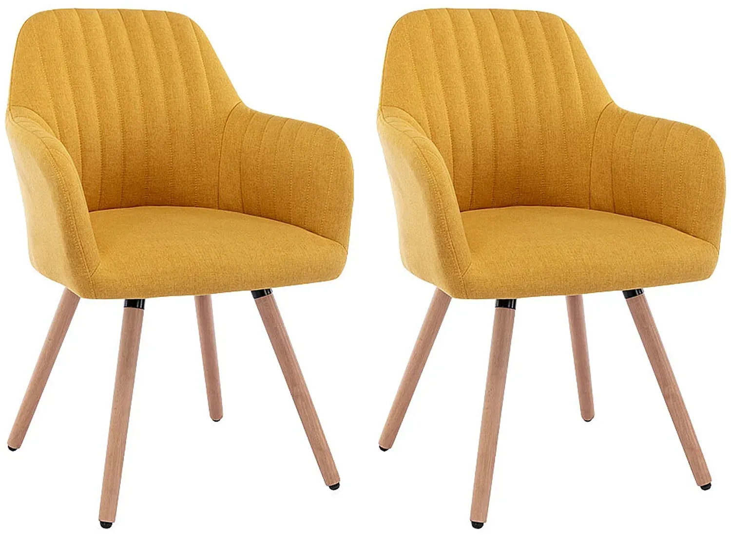 Vente-unique - ELEANA Stuhl Stoff Gelb - B 58 cm x H 85 cm x L 56 cm Bild 1