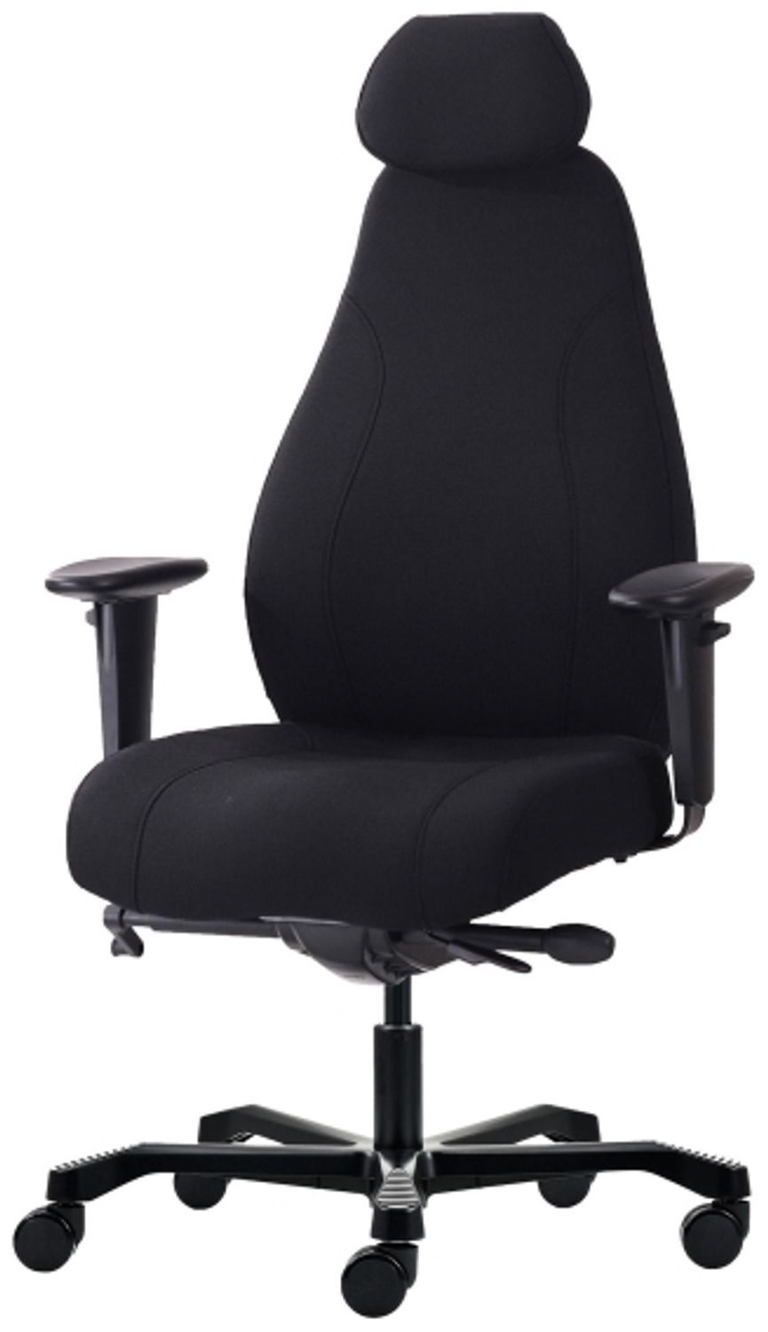 XL-Bürostuhl Duro schwarz mit hoher Rückenlehne Kopfstütze und Armlehnen Bild 1