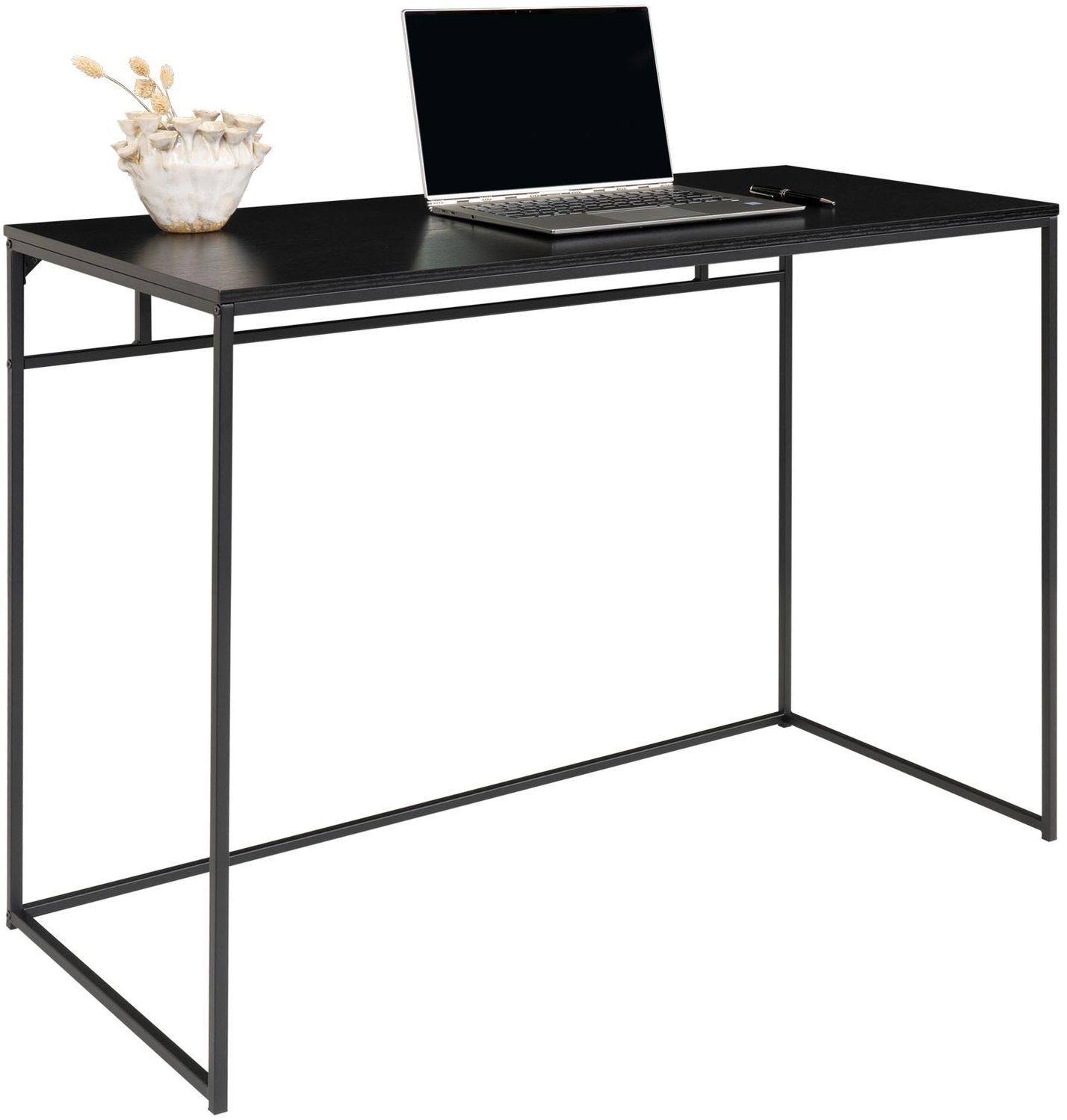 Schreibtisch >Vita< in Schwarz, Melamin - 100x75x45cm (BxHxT) Bild 1