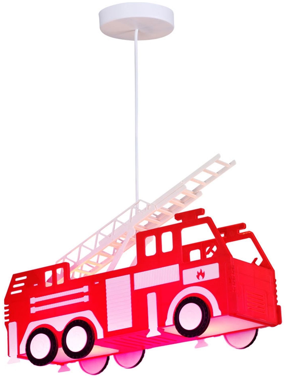 RGB LED Kinder Hängeleuchte im Feuerwehr-Design KITA Bild 1