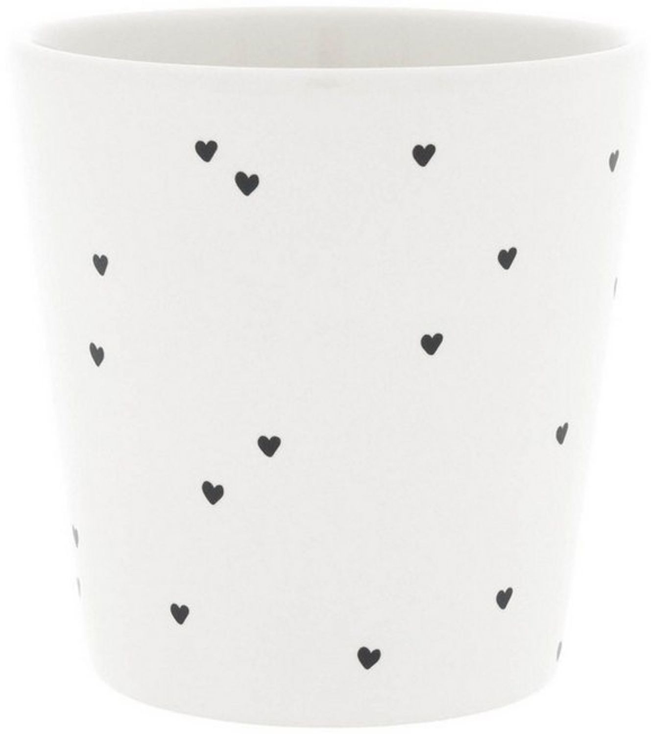 Bastion Collections Tasse Becher HEARTS weiß/schwarz, Ø 9x7.5 cm, Keramik Bild 1